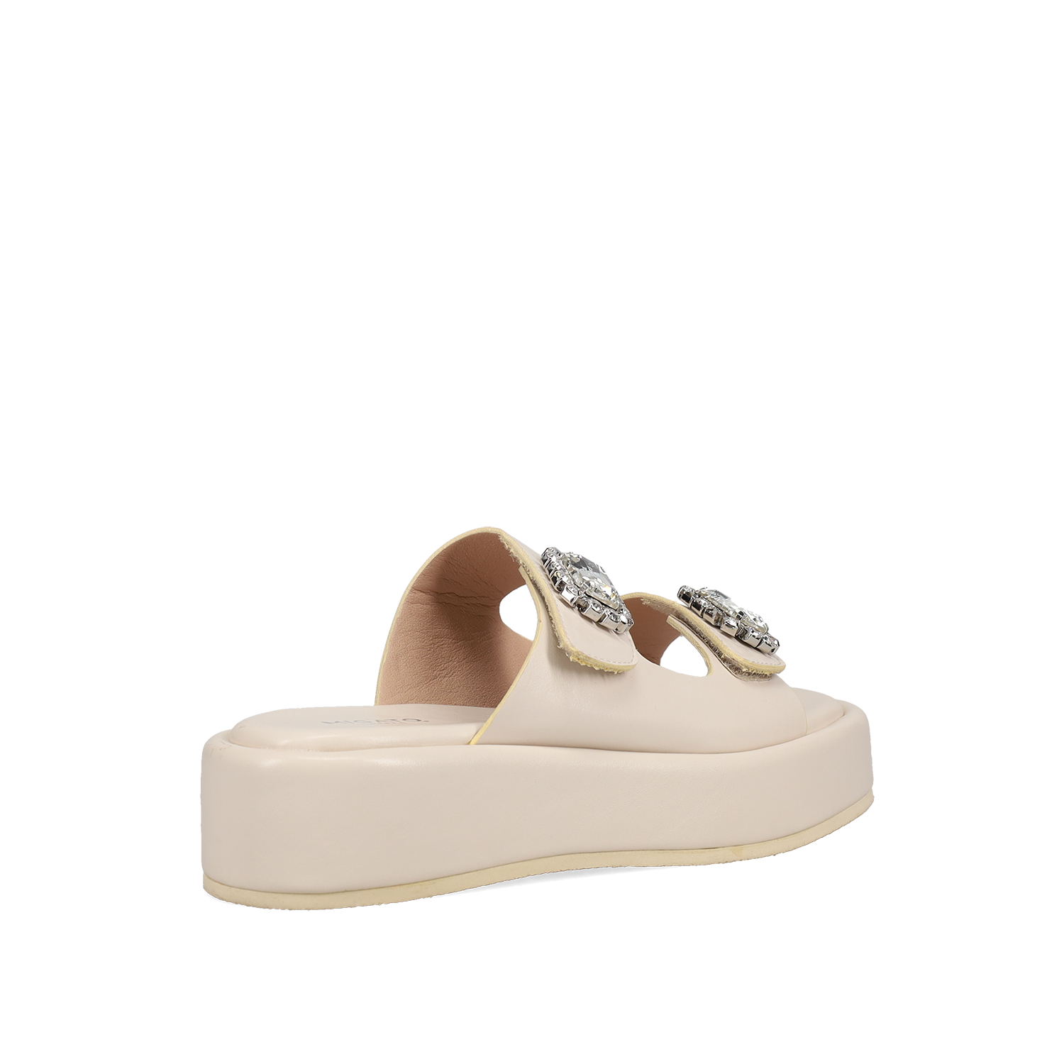 Εκρού flatform σανδάλι φωτογραφία