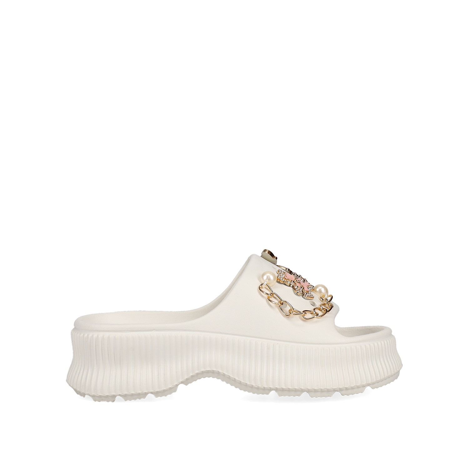 Λευκό chunky beach slide