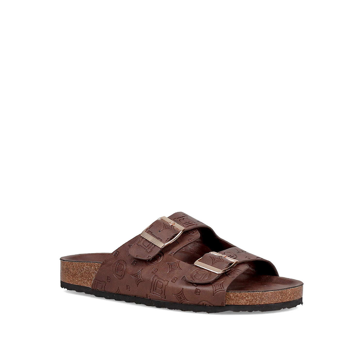Καφέ footbed σανδάλι φωτογραφία