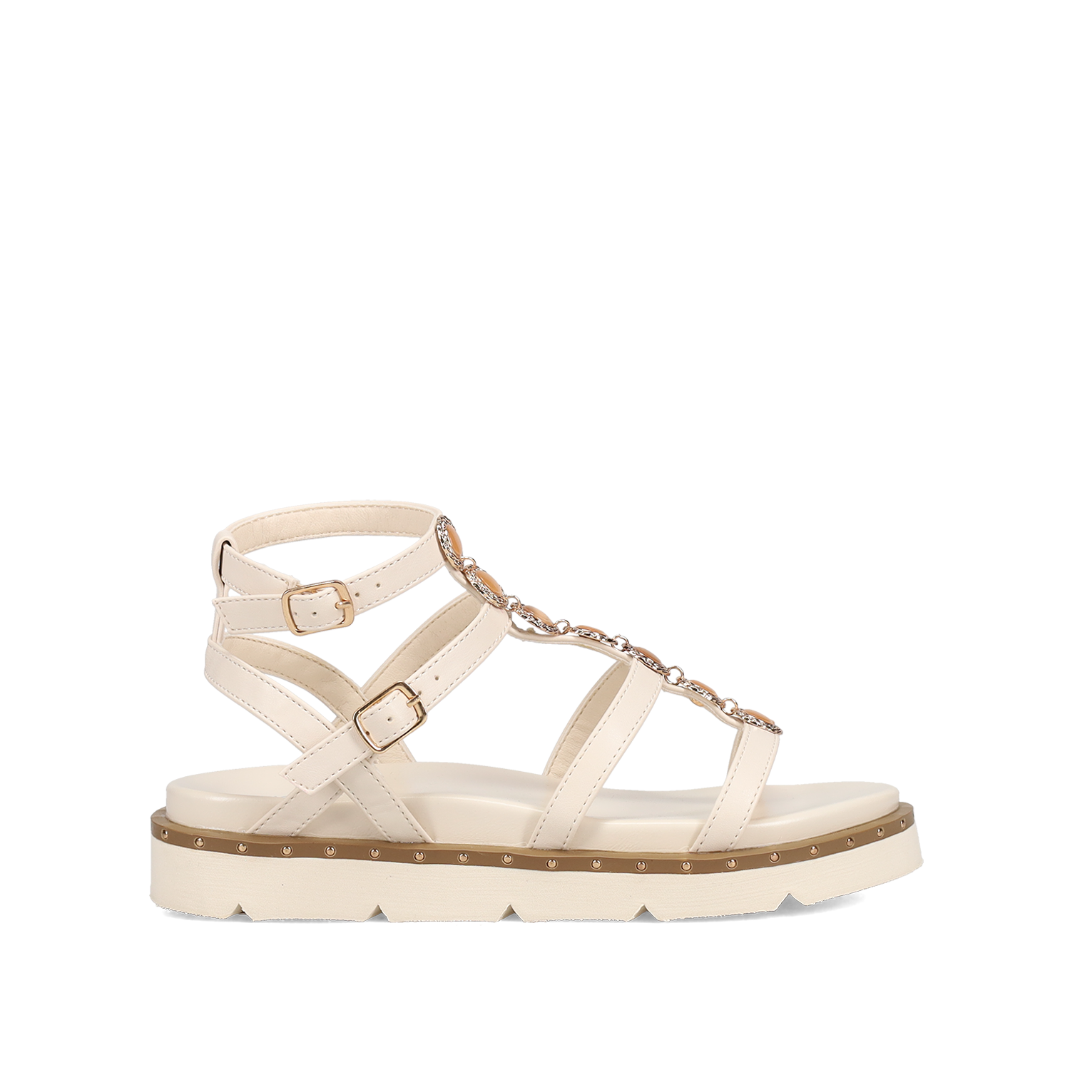 Εκρού footbed σανδάλι