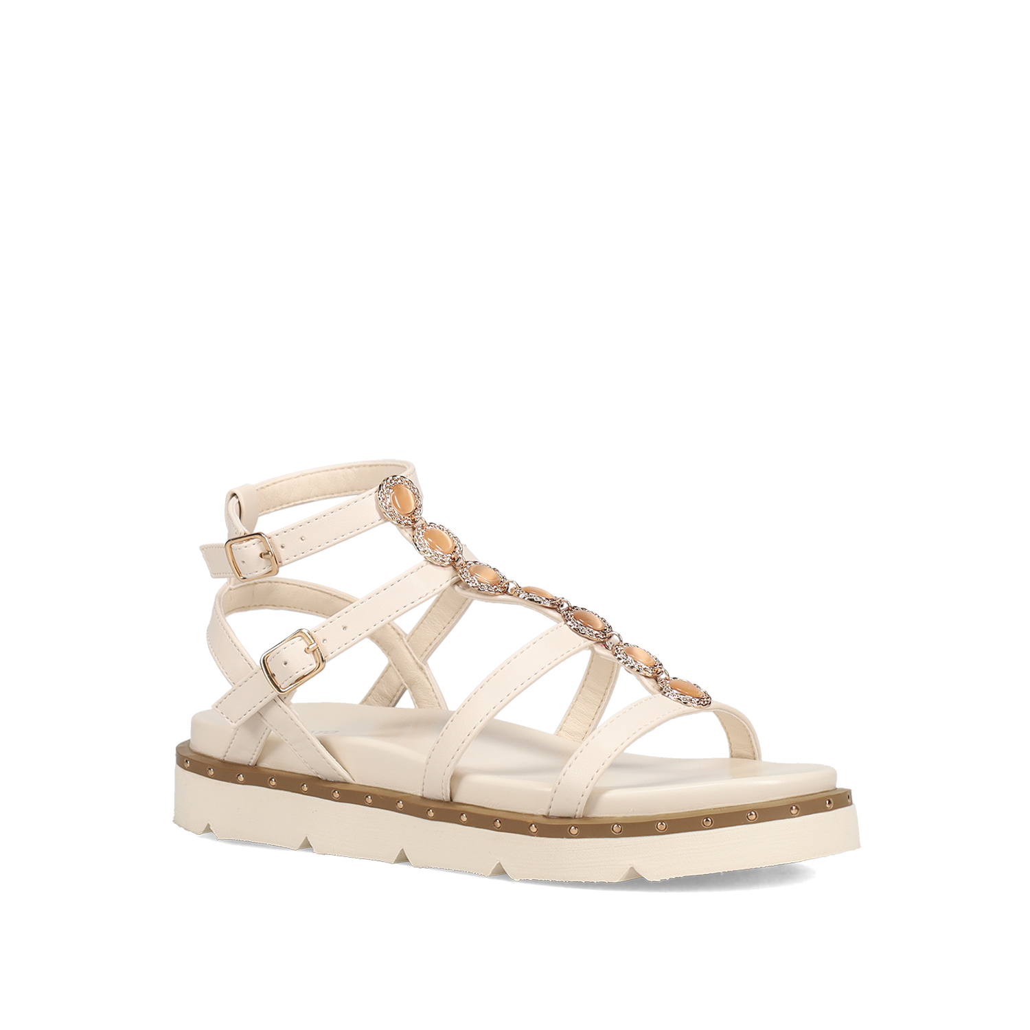 Εκρού footbed σανδάλι