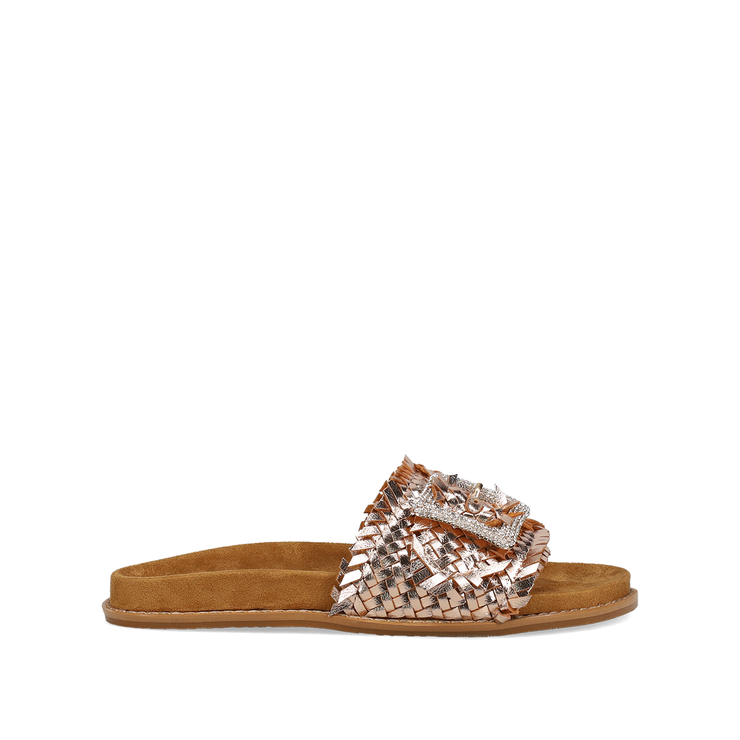 Ροζ χρυσό footbed σανδάλι
