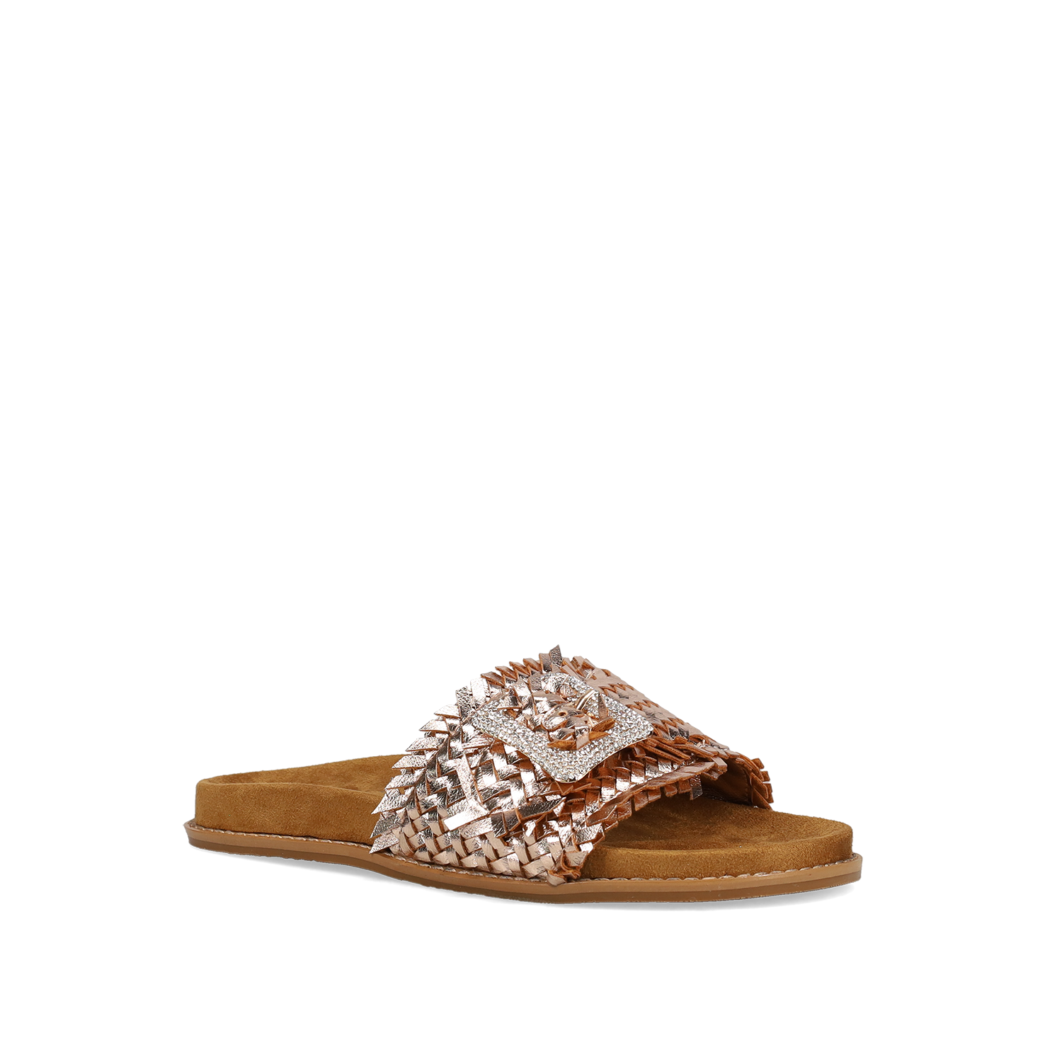 Ροζ χρυσό footbed σανδάλι