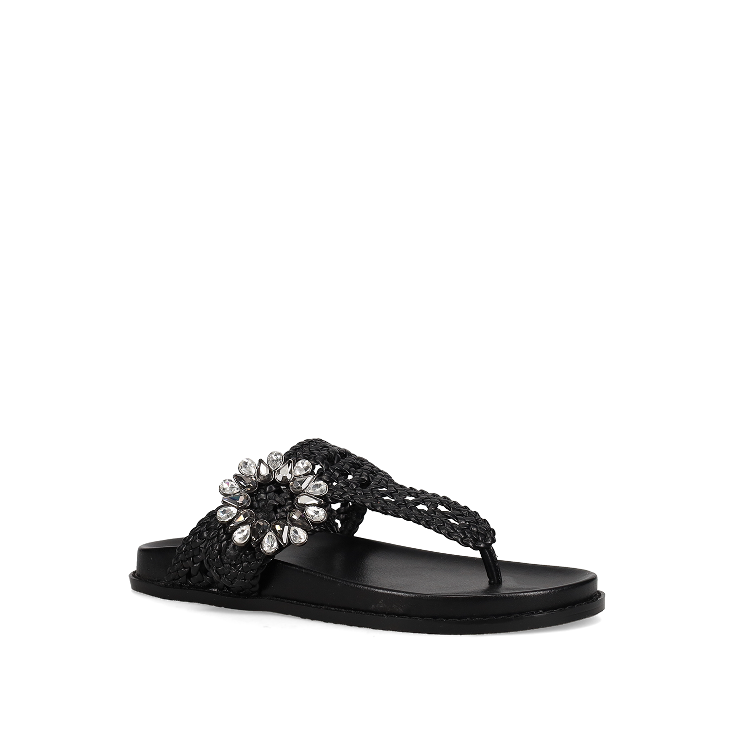 Μαύρο footbed σανδάλι