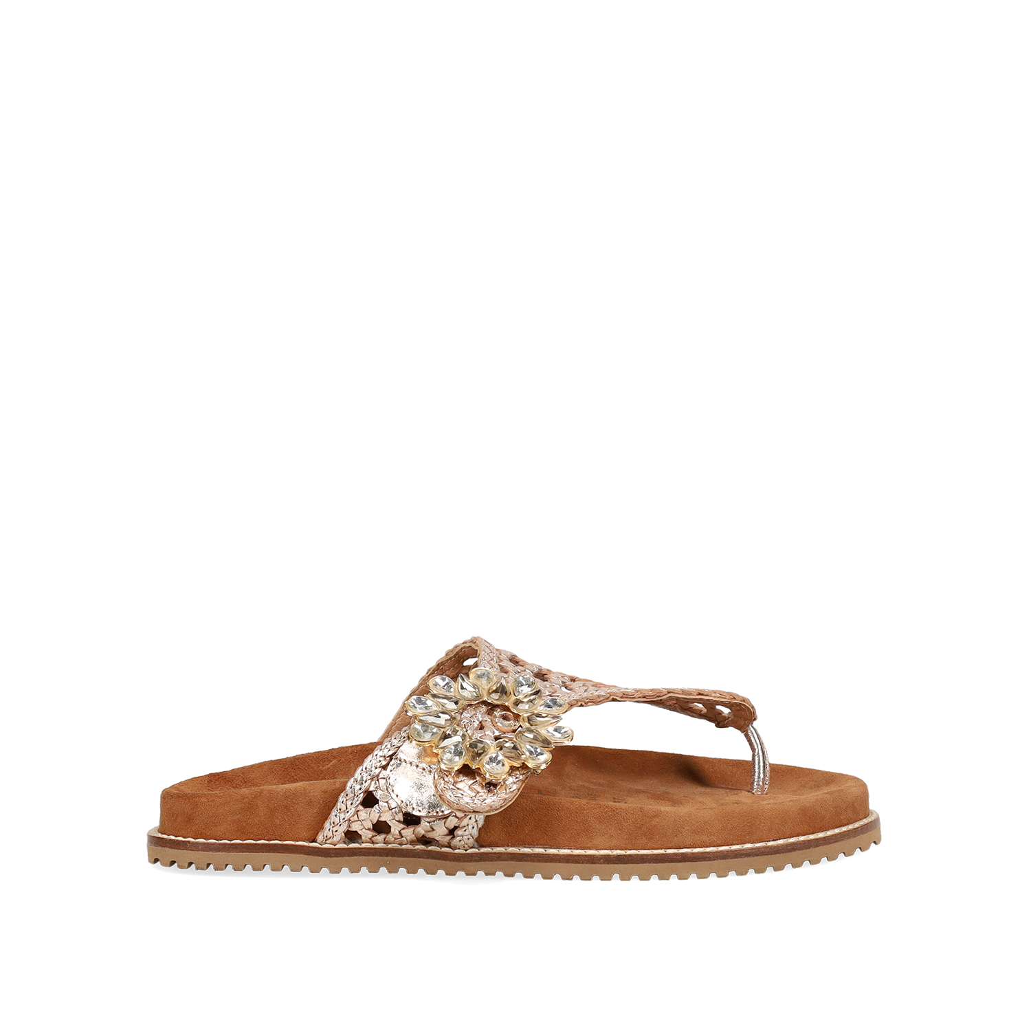 Ροζ χρυσό footbed σανδάλι