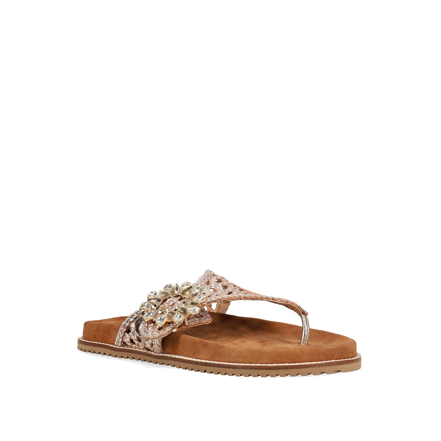 Ροζ χρυσό footbed σανδάλι