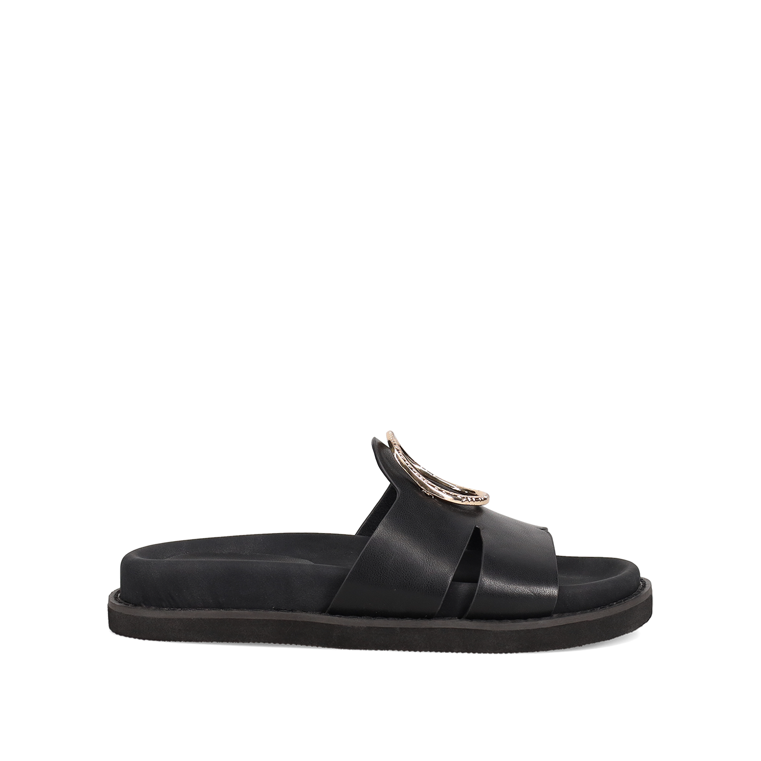 Μαύρο footbed σανδάλι