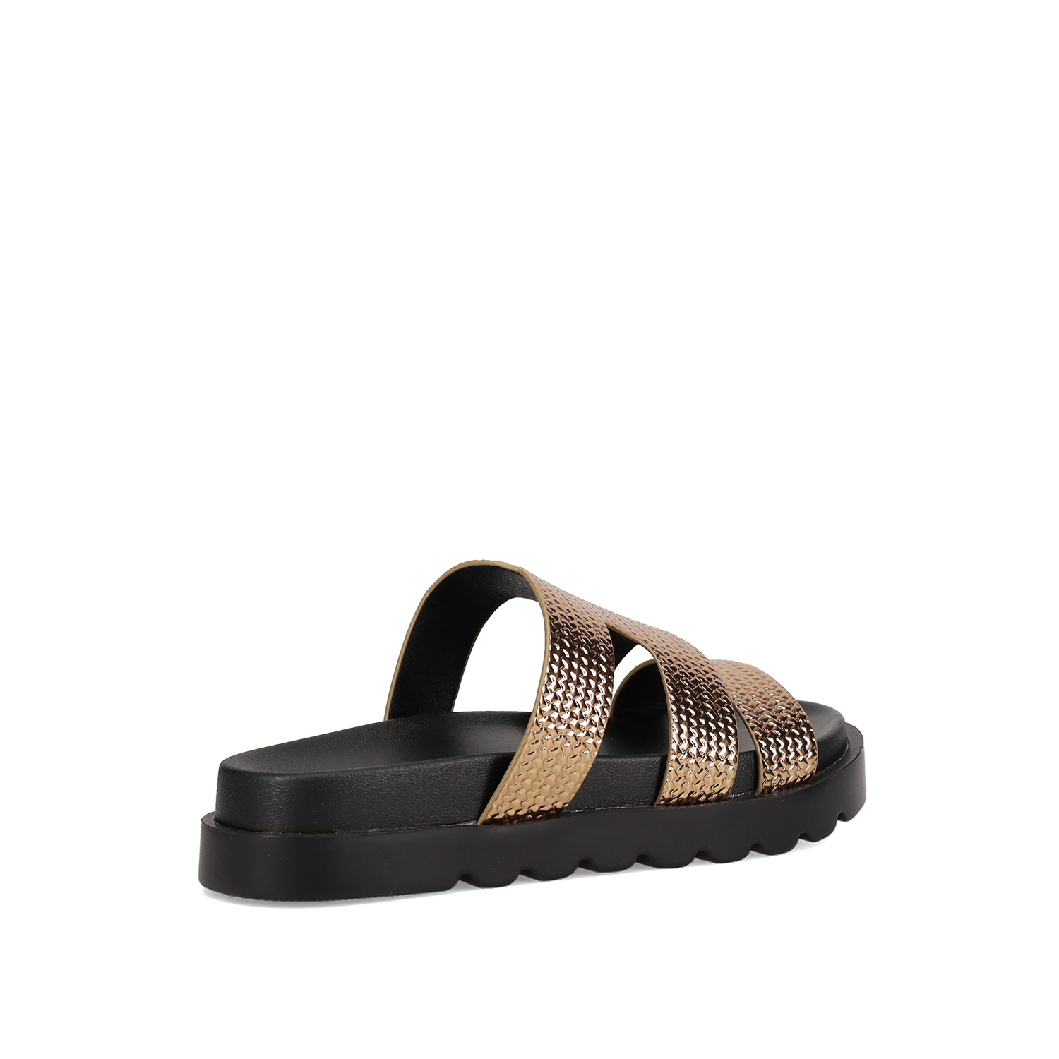  Ροζ χρυσό μεταλλιζέ flatform σανδάλι - 3