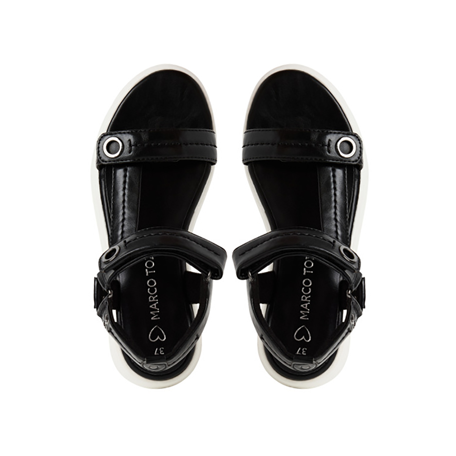 MARCO TOZZI Μαύρο flatform σανδάλι - 3