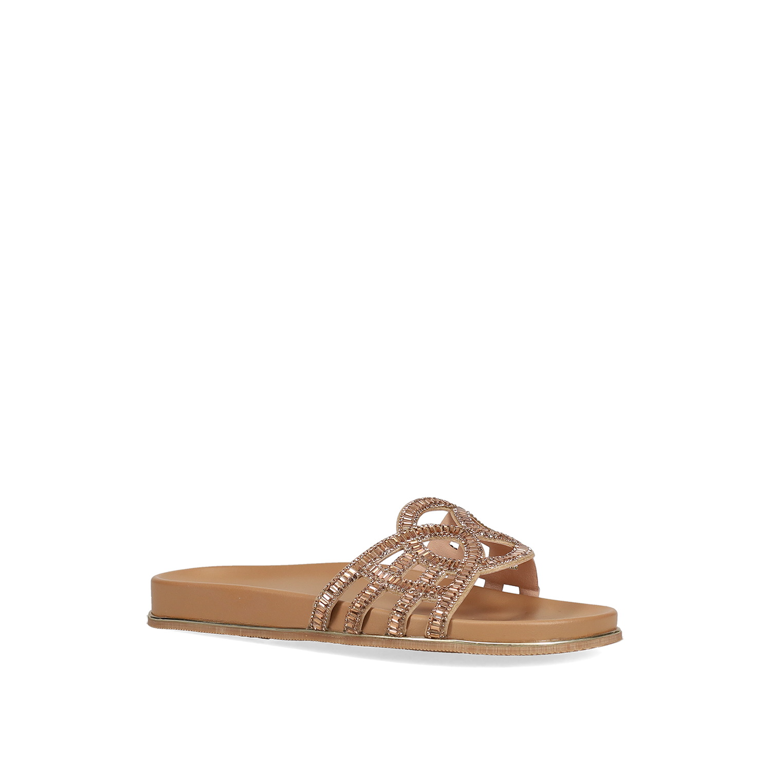 Ροζ χρυσό footbed σανδάλι