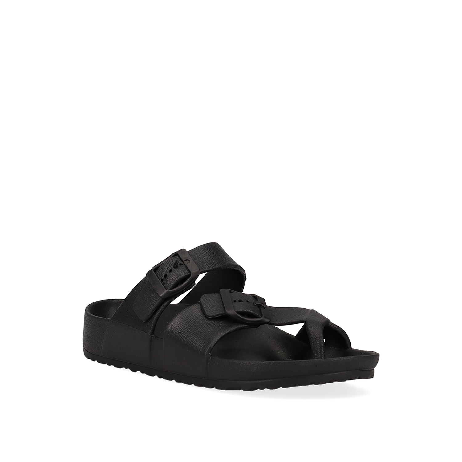 Μαύρη footbed σαγιονάρα φωτογραφία