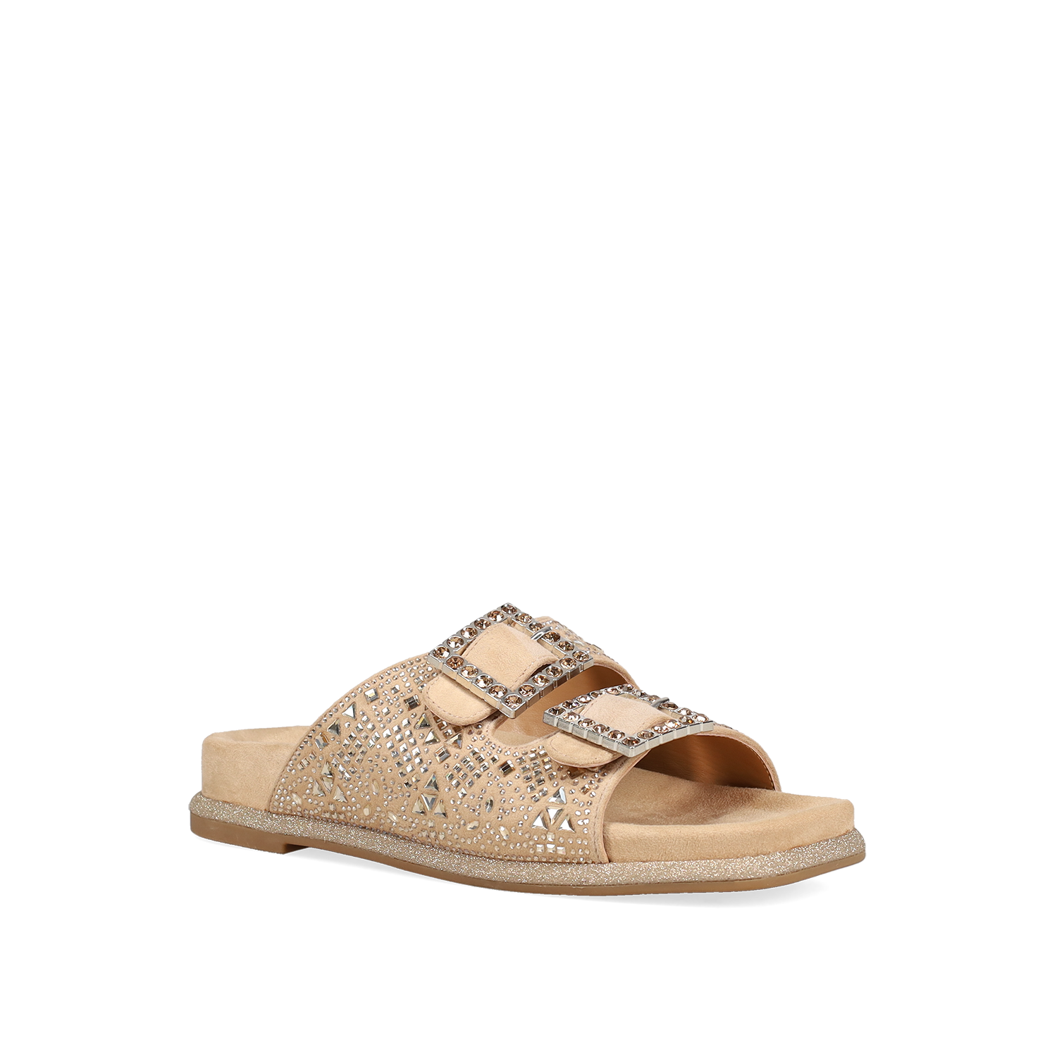 Μπεζ footbed flatform σανδάλι