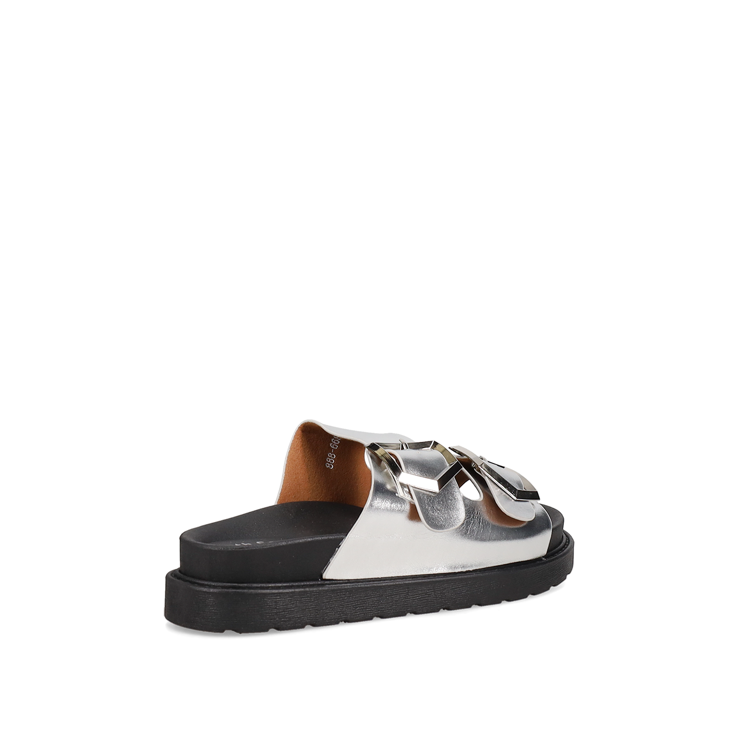 Ασημί footbed σανδάλι φωτογραφία