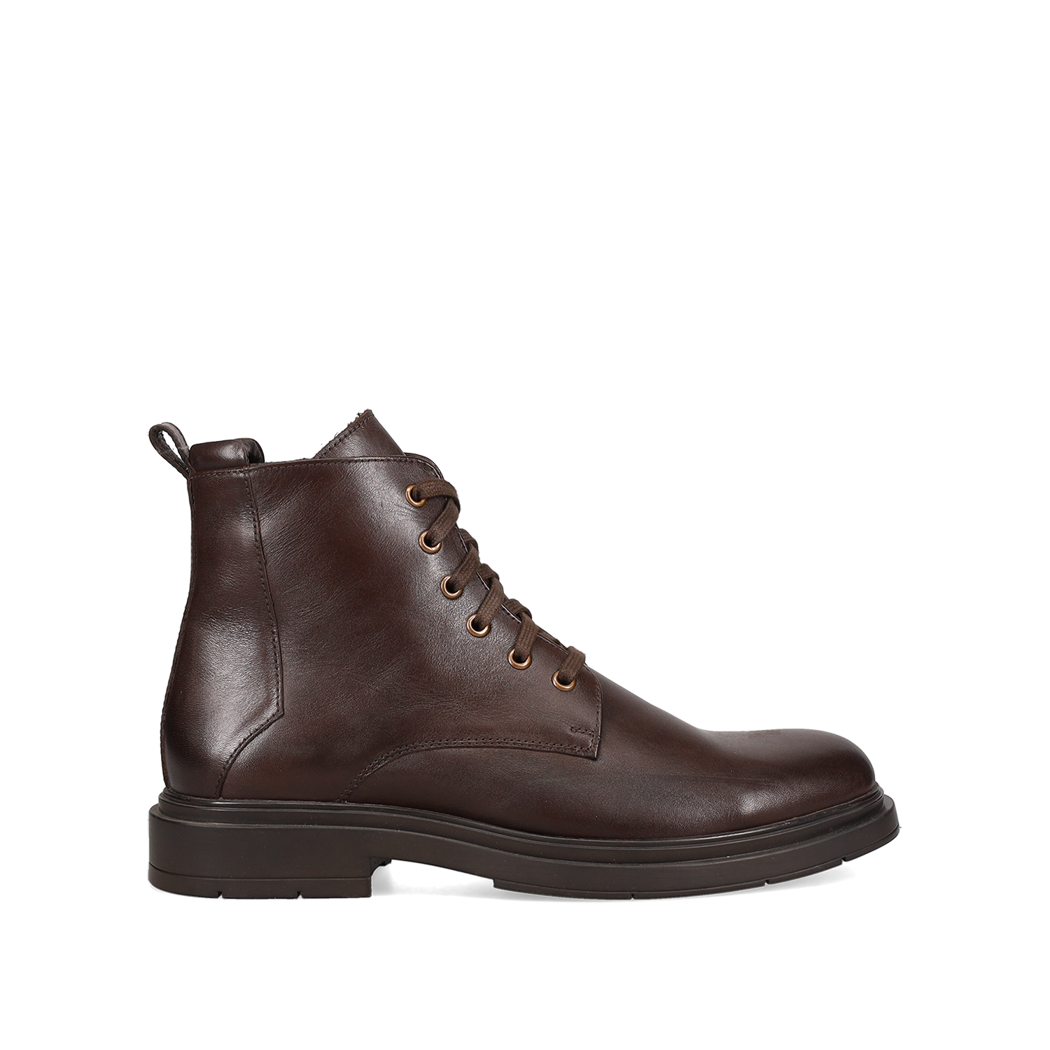 Καφέ ανδρικό δερμάτινο μποτάκι