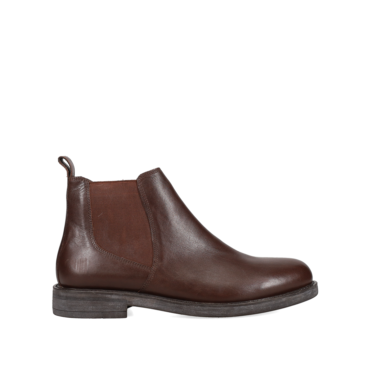 Καφέ ανδρικό δερμάτινο μποτάκι