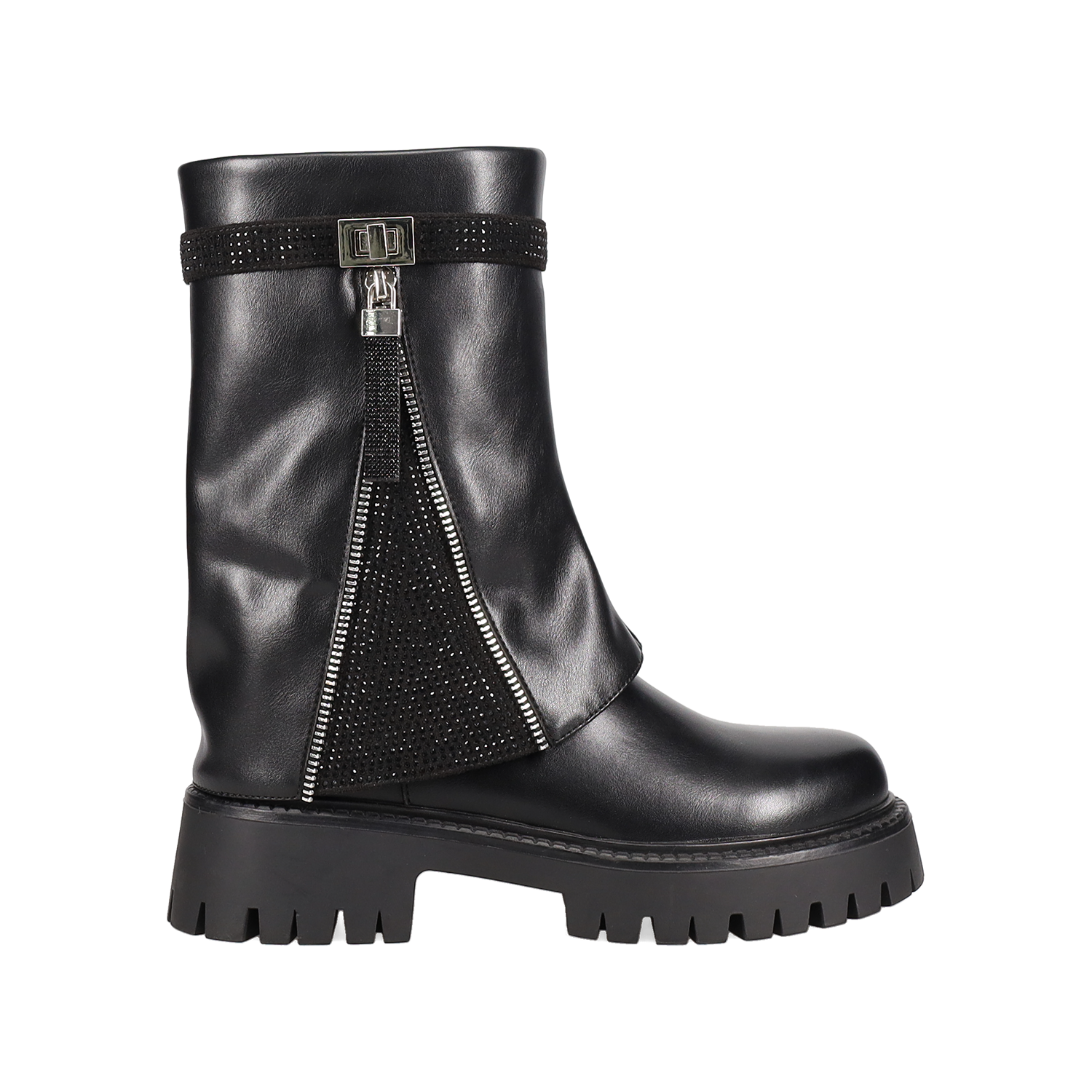 Μαύρο μποτάκι με γκέτα