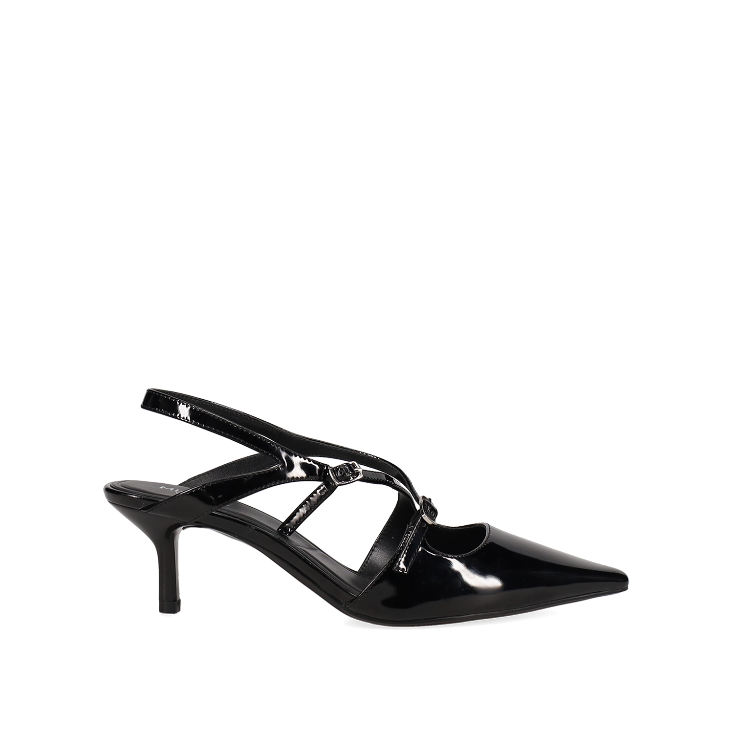 Μαύρη εξώφτερνη γόβα λουστρίνι