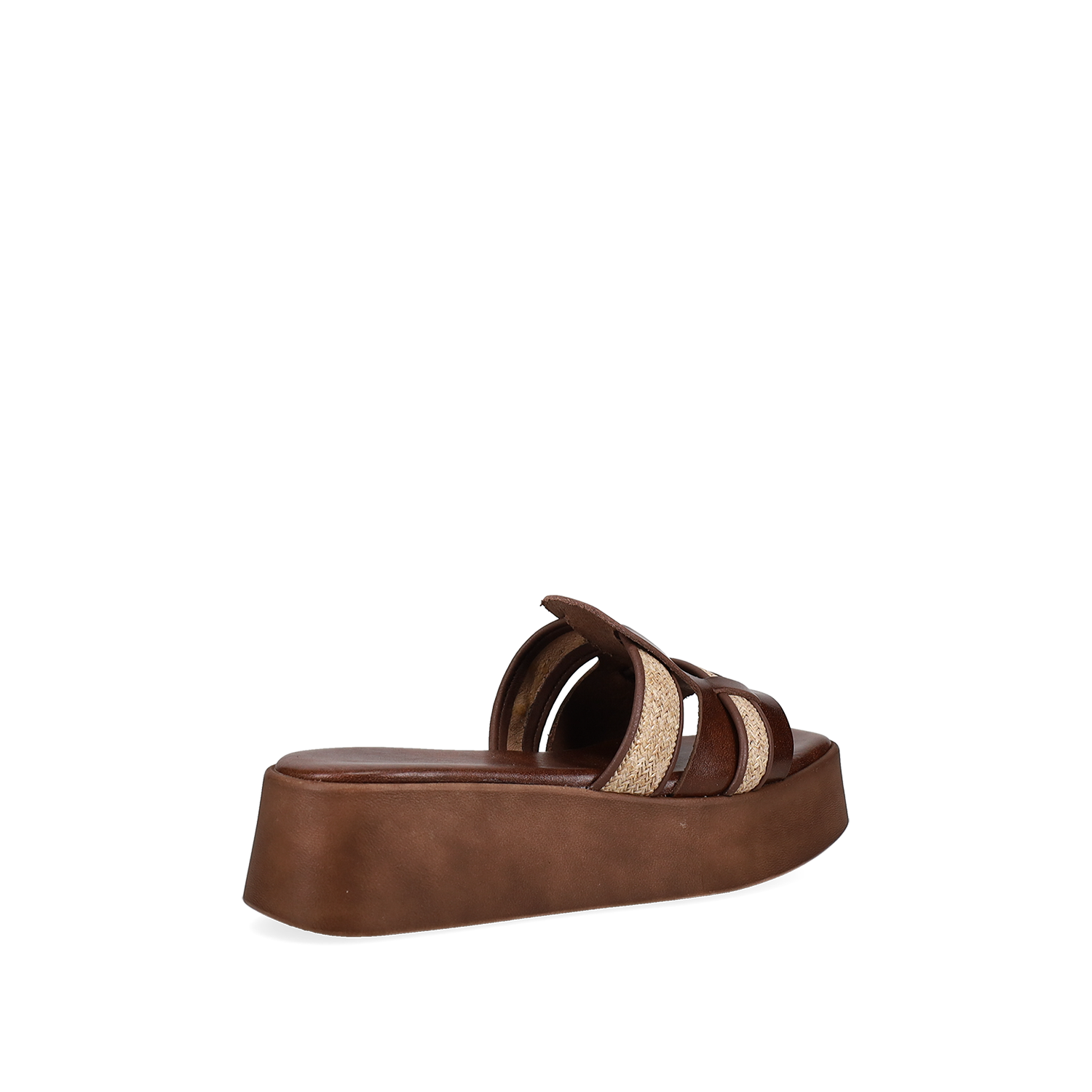 Καφέ δερμάτινη πλατφόρμα φωτογραφία