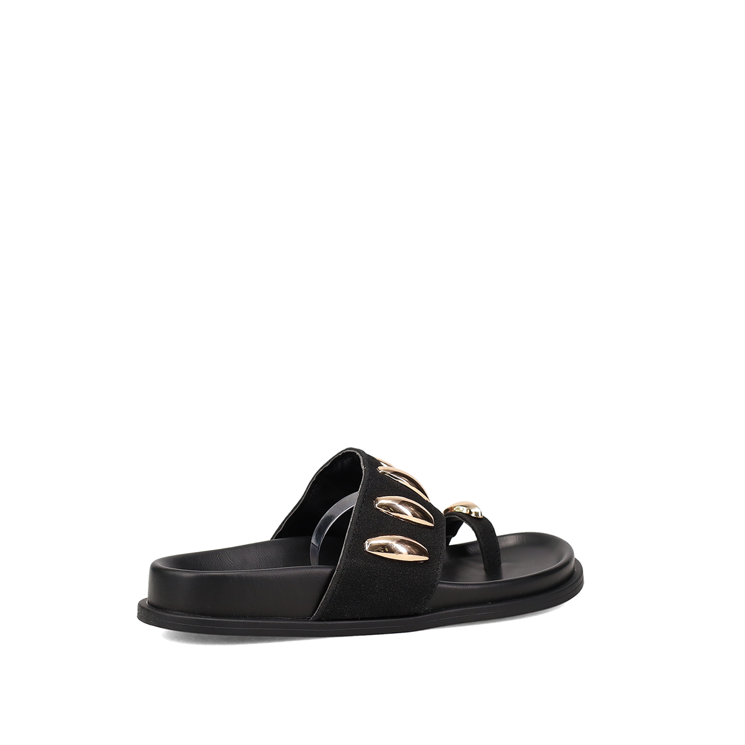 Μαύρο footbed σανδάλι φωτογραφία