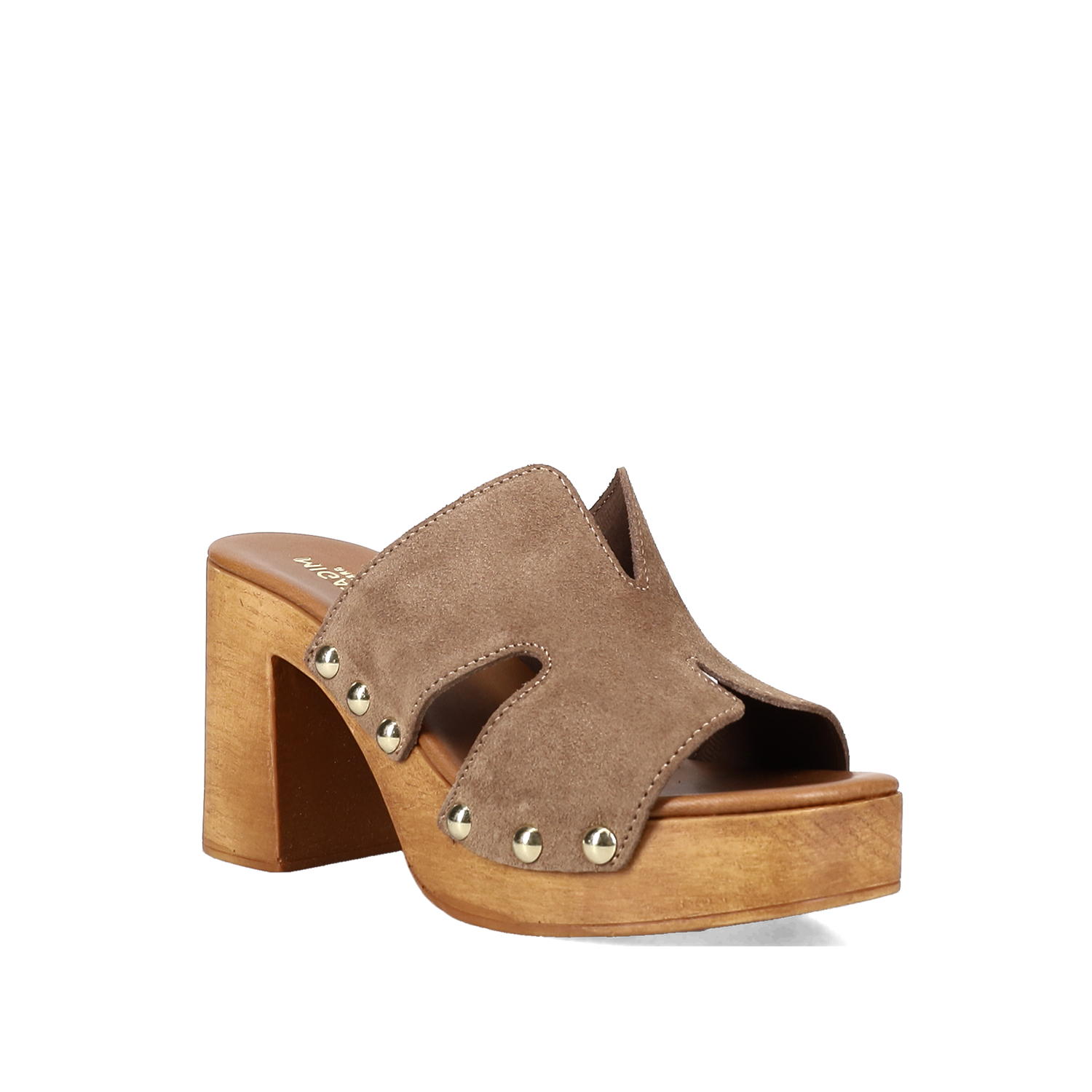 Taupe δερμάτινο mule τσόκαρο