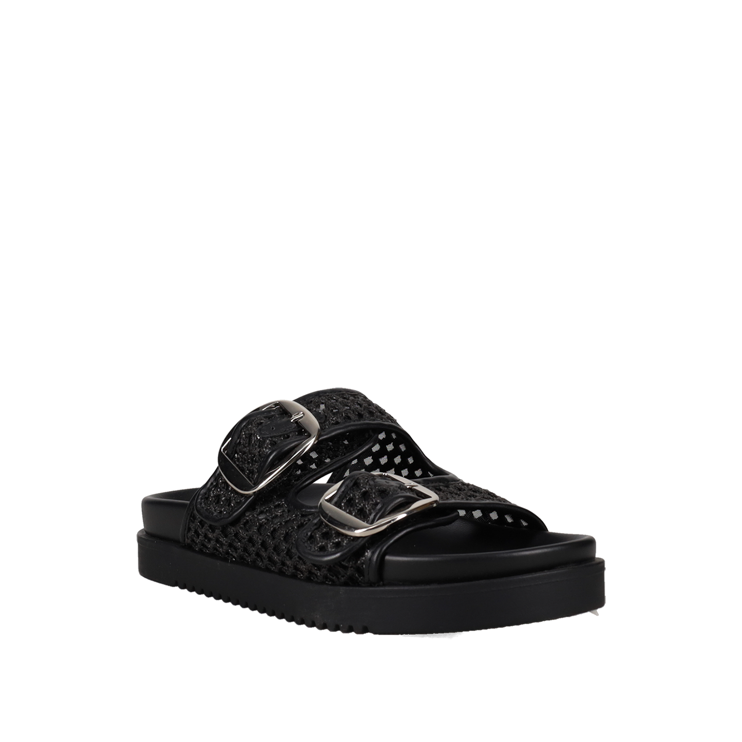  Μαύρο footbed σανδάλι - 2