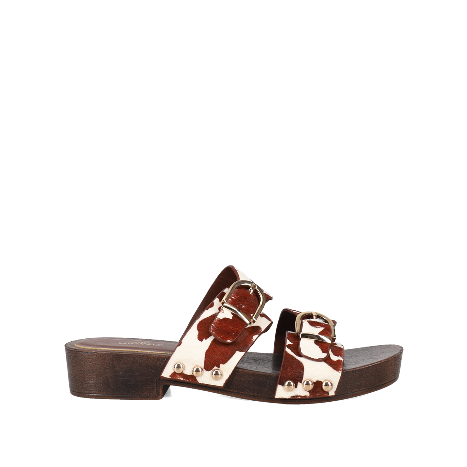 Animal print δερμάτινο mule τσόκαρο