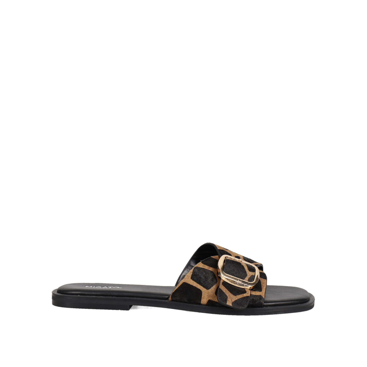 Giraffe print δερμάτινο σανδάλι