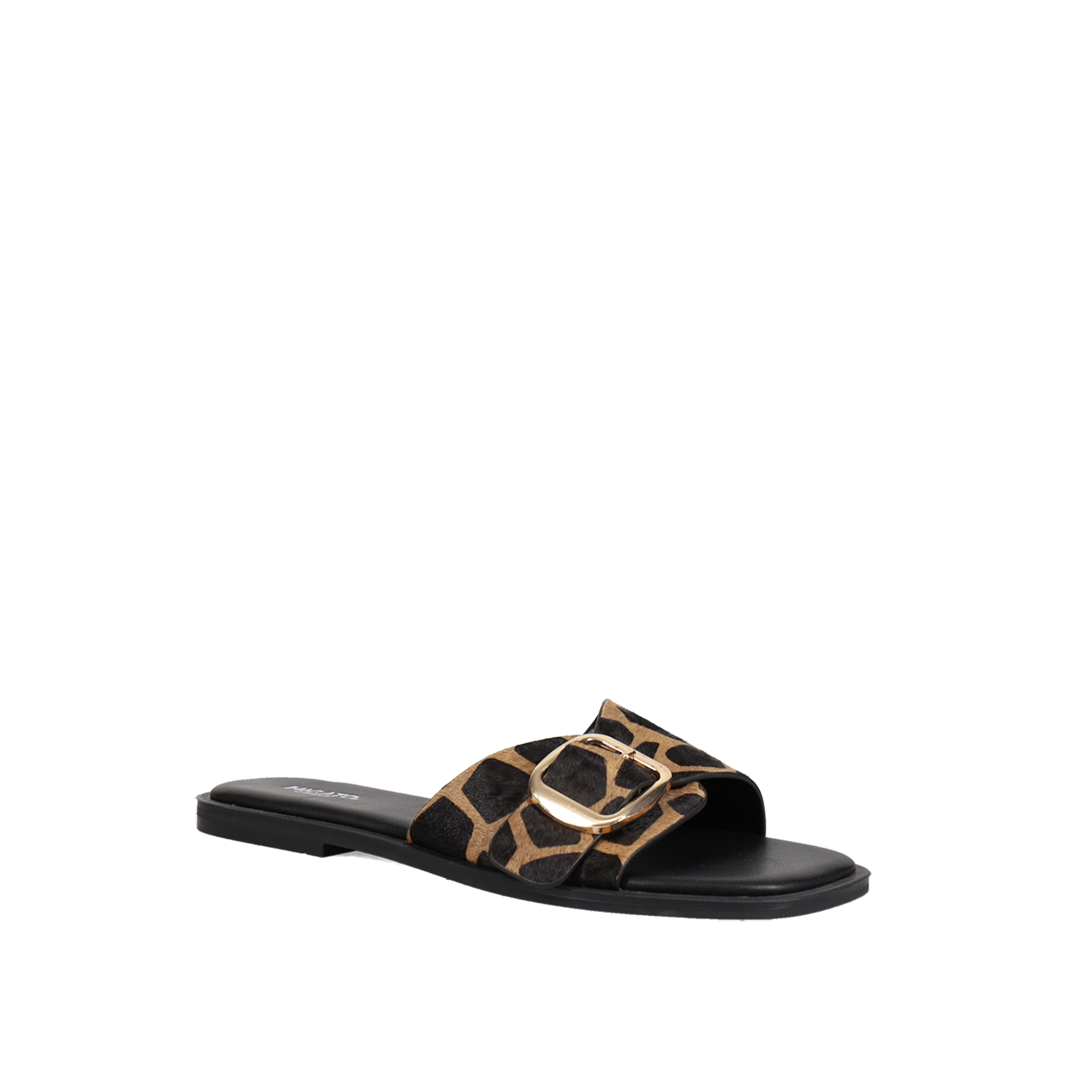 Giraffe print δερμάτινο σανδάλι