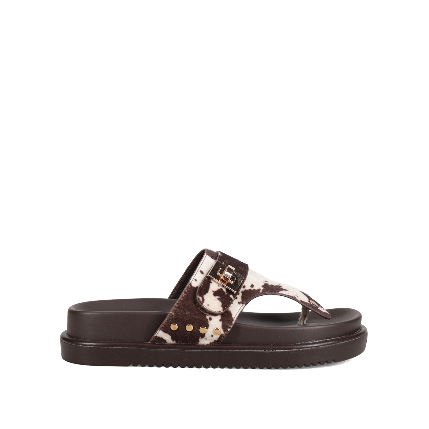 Animal print footbed σανδάλι