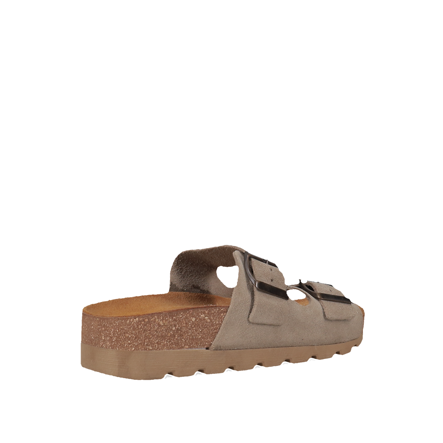 EASY WALK Μπεζ δερμάτινο footbed σανδάλι - 3