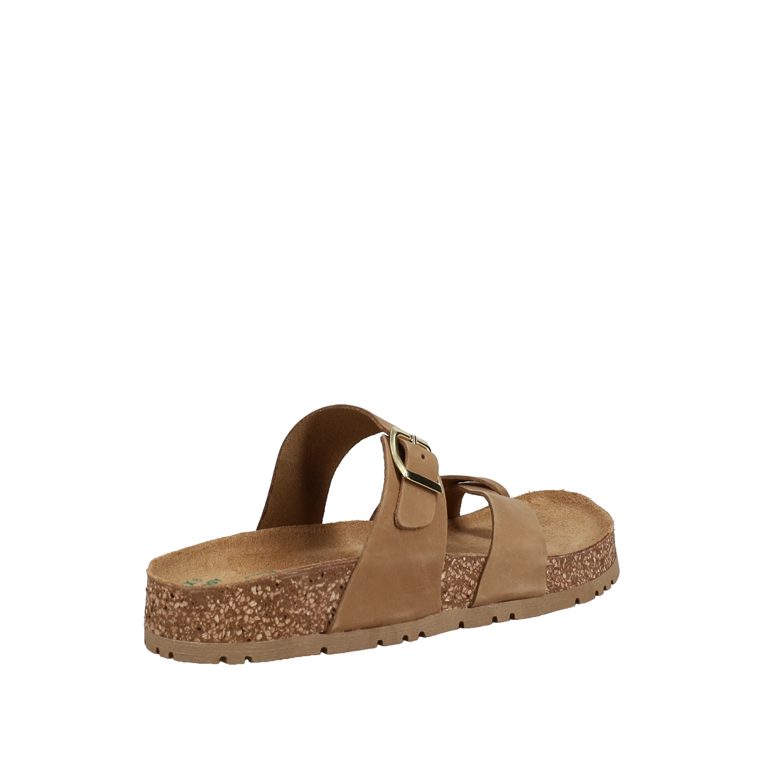 EASY WALK Taupe δερμάτινο footbed σανδάλι - 3