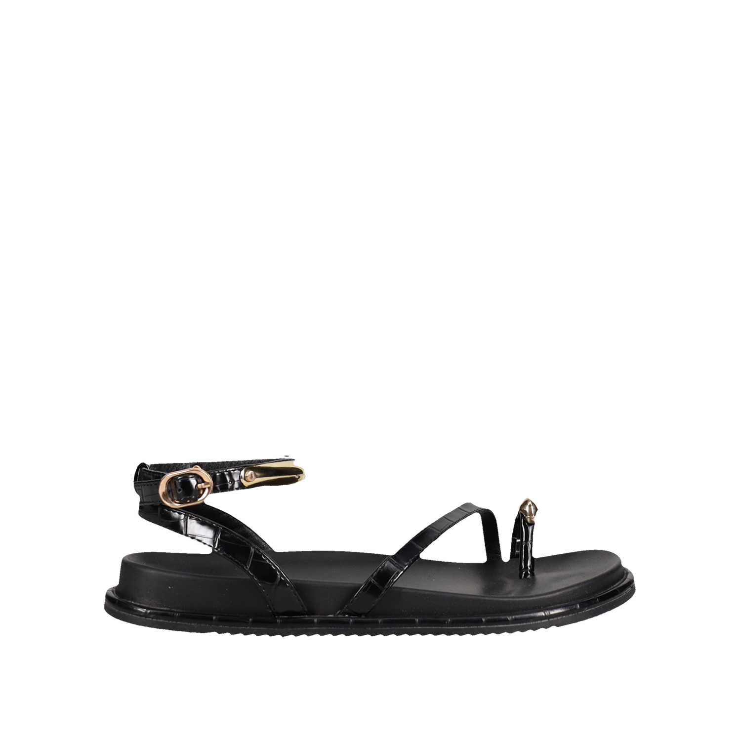 Μαύρο footbed σανδάλι