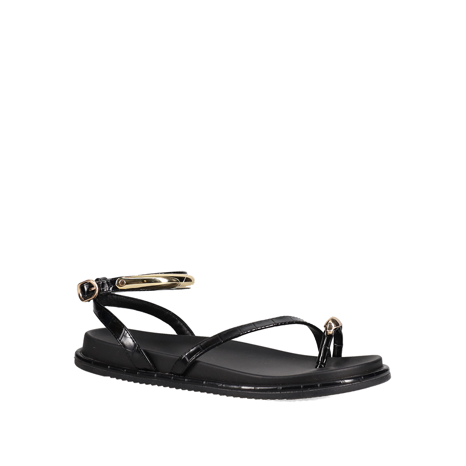  Μαύρο footbed σανδάλι - 2