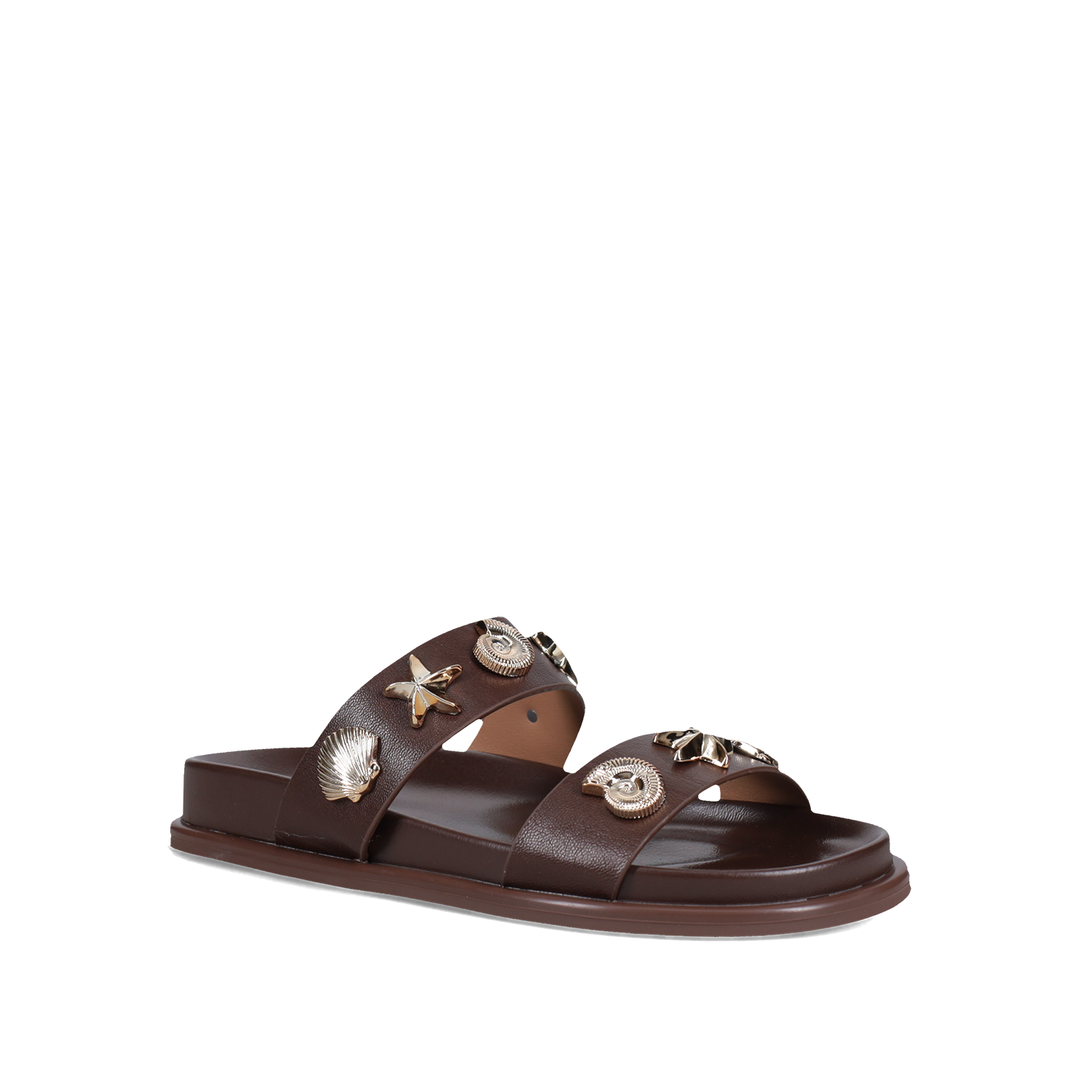 Καφέ footbed σανδάλι