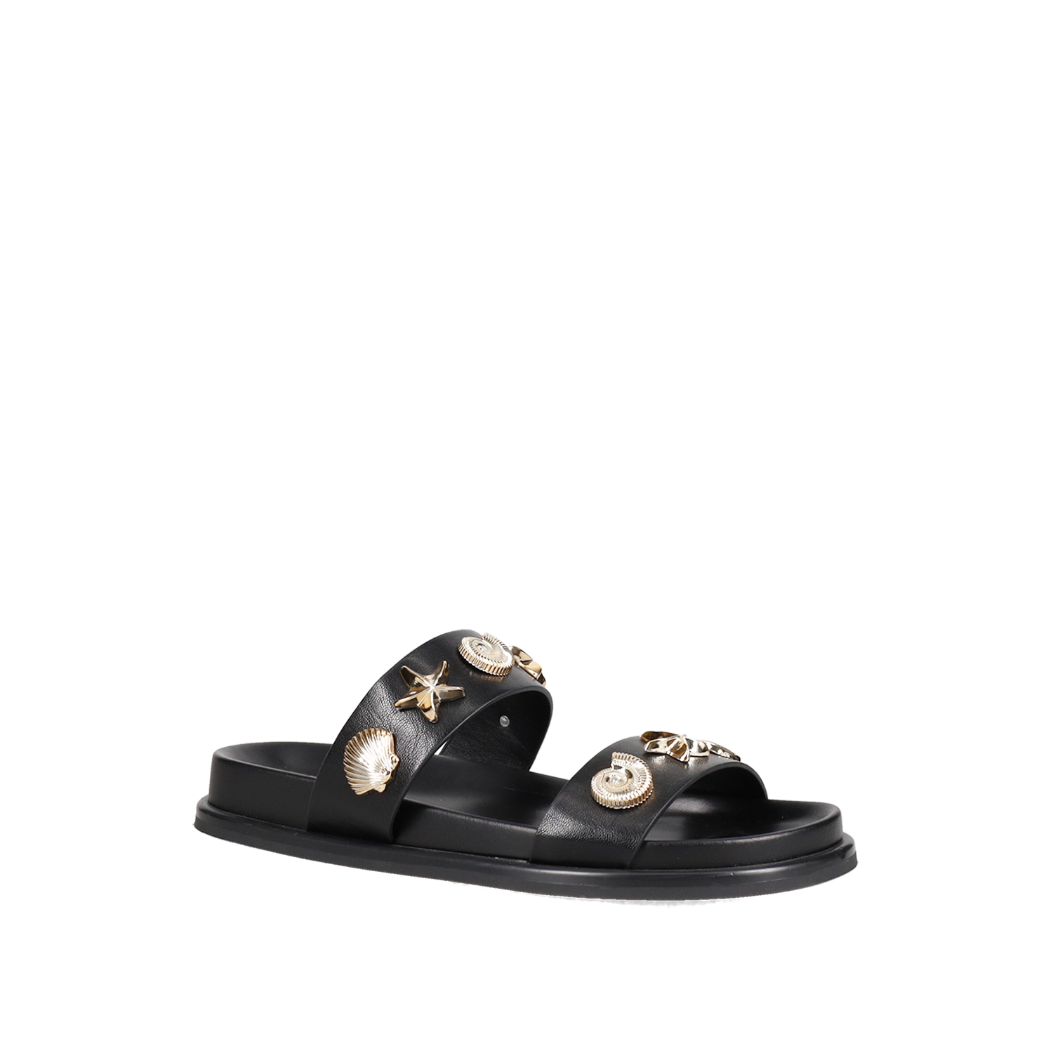  Μαύρο footbed σανδάλι - 2