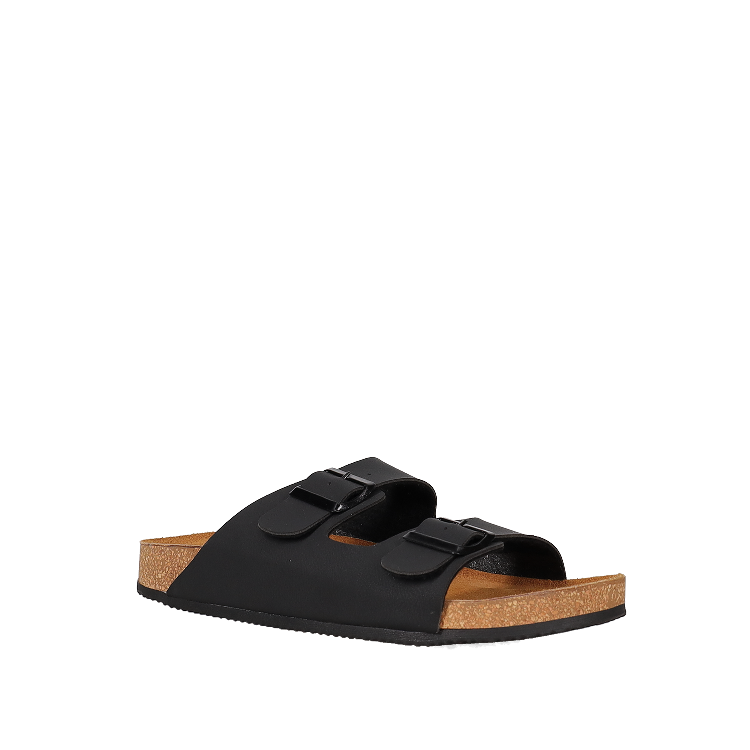 Μαύρο ανδρικό footbed σανδάλι φωτογραφία