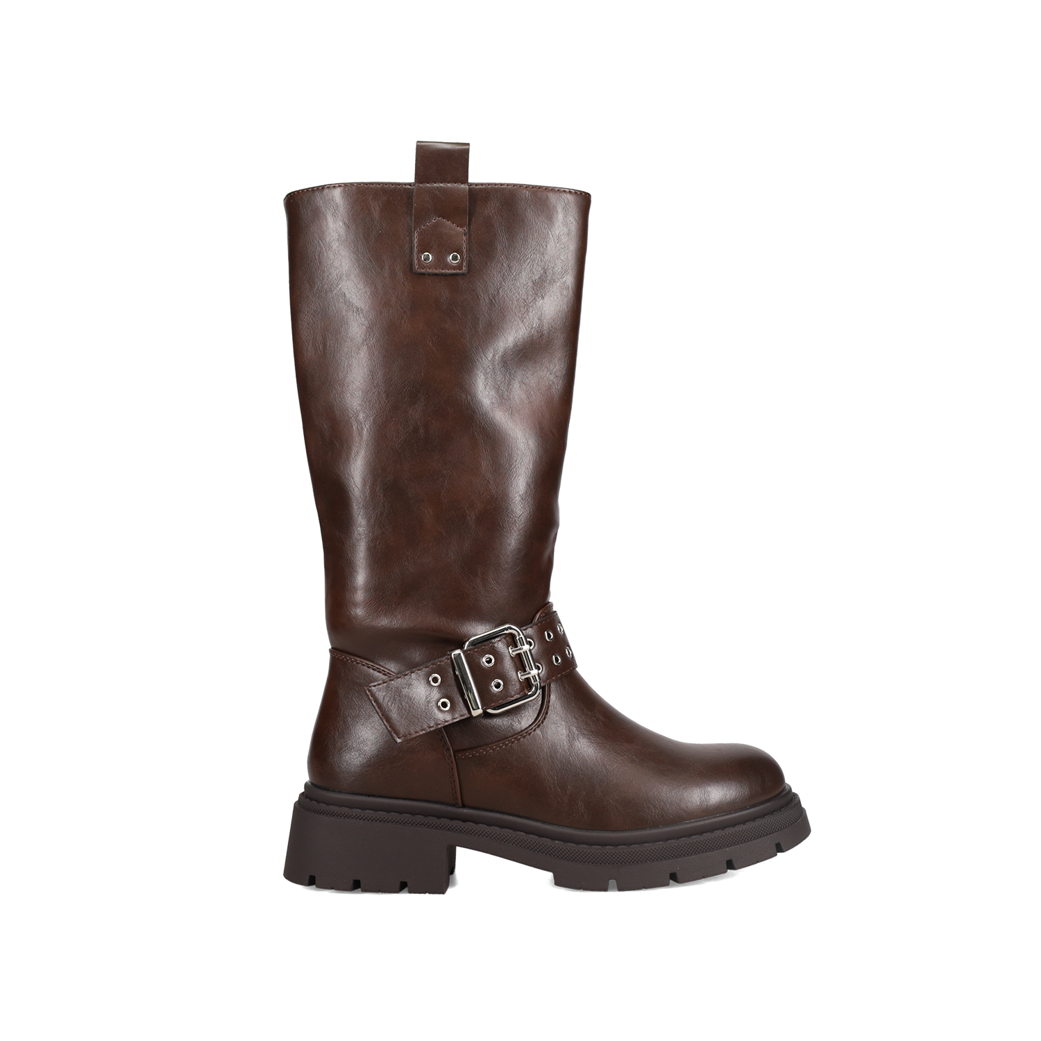 Καφέ biker μπότα