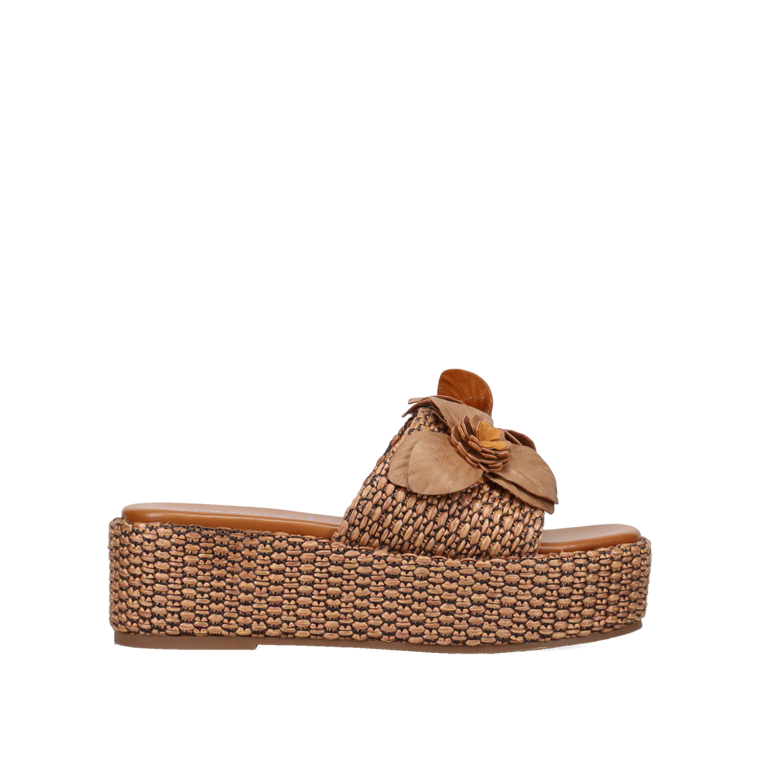 Καφέ flatform σανδάλι