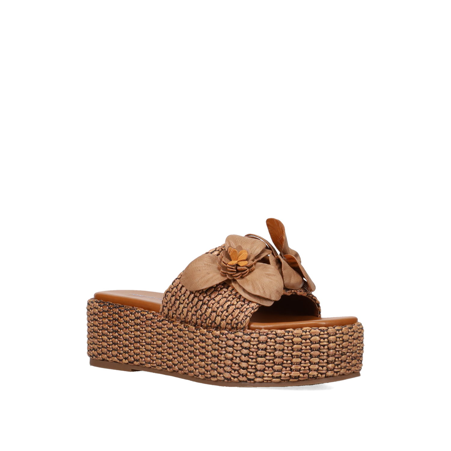 Καφέ flatform σανδάλι