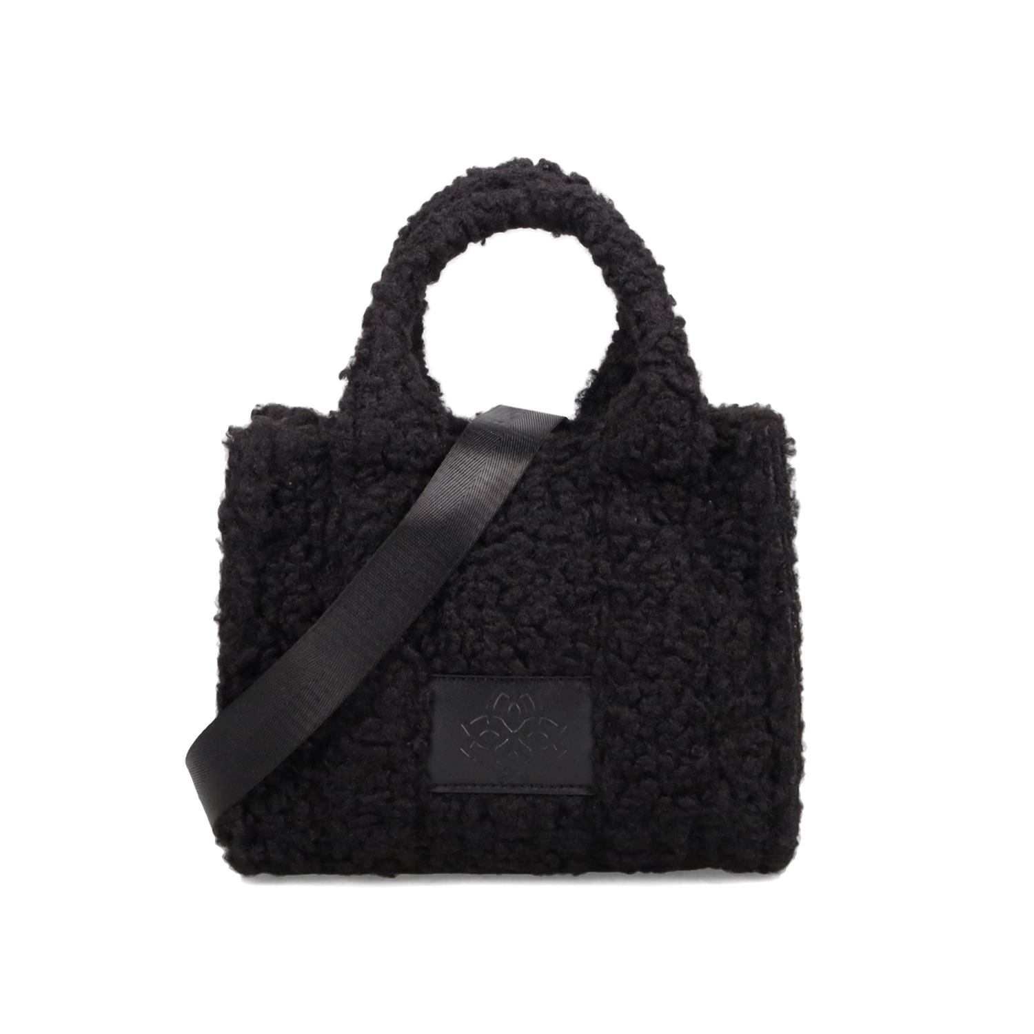 Μαύρη γούνινη τσάντα ώμου