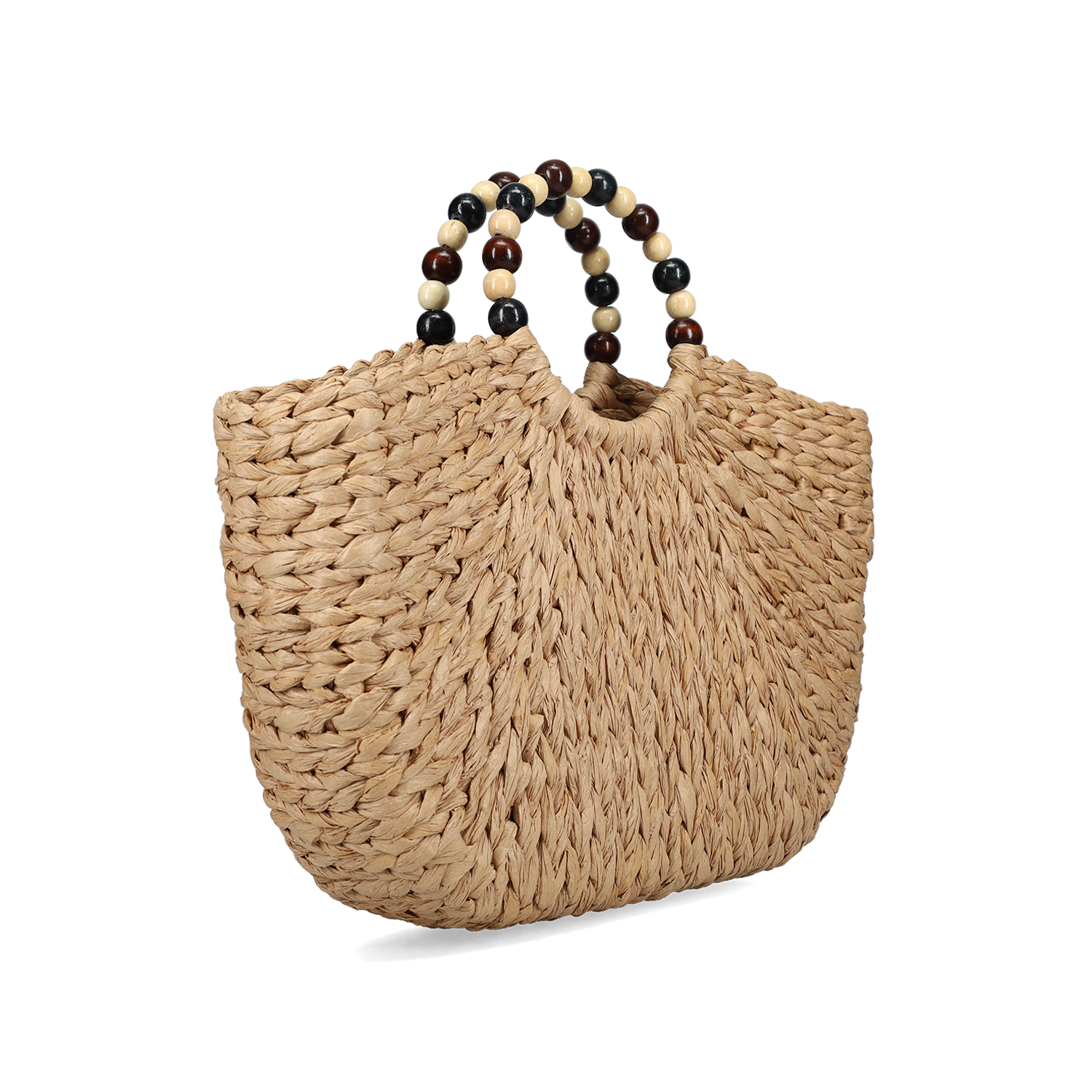 Μπεζ ψάθινη τσάντα χειρός φωτογραφία