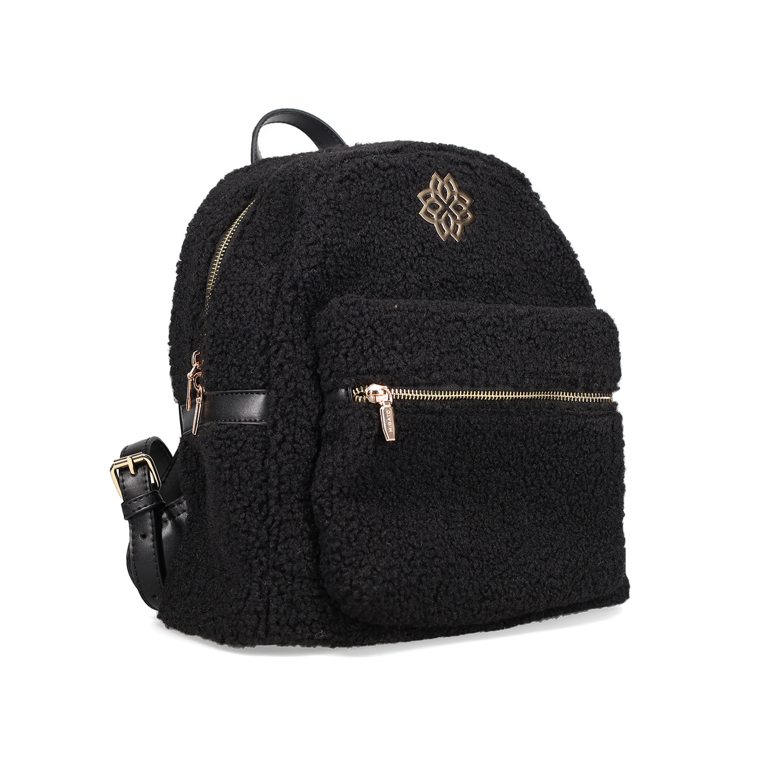 Μαύρο μπουκλέ backpack φωτογραφία
