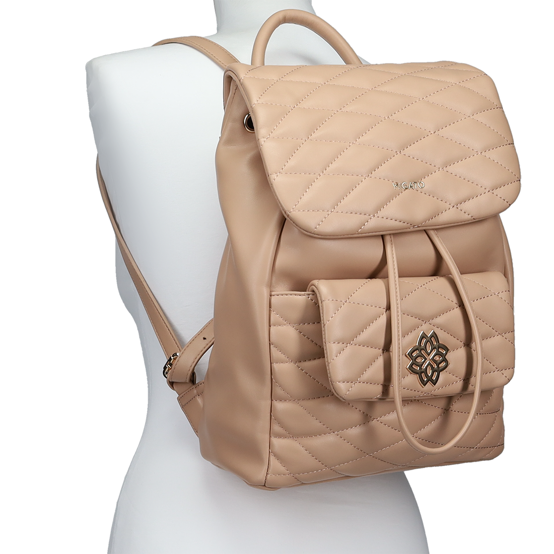 Μπεζ backpack φωτογραφία