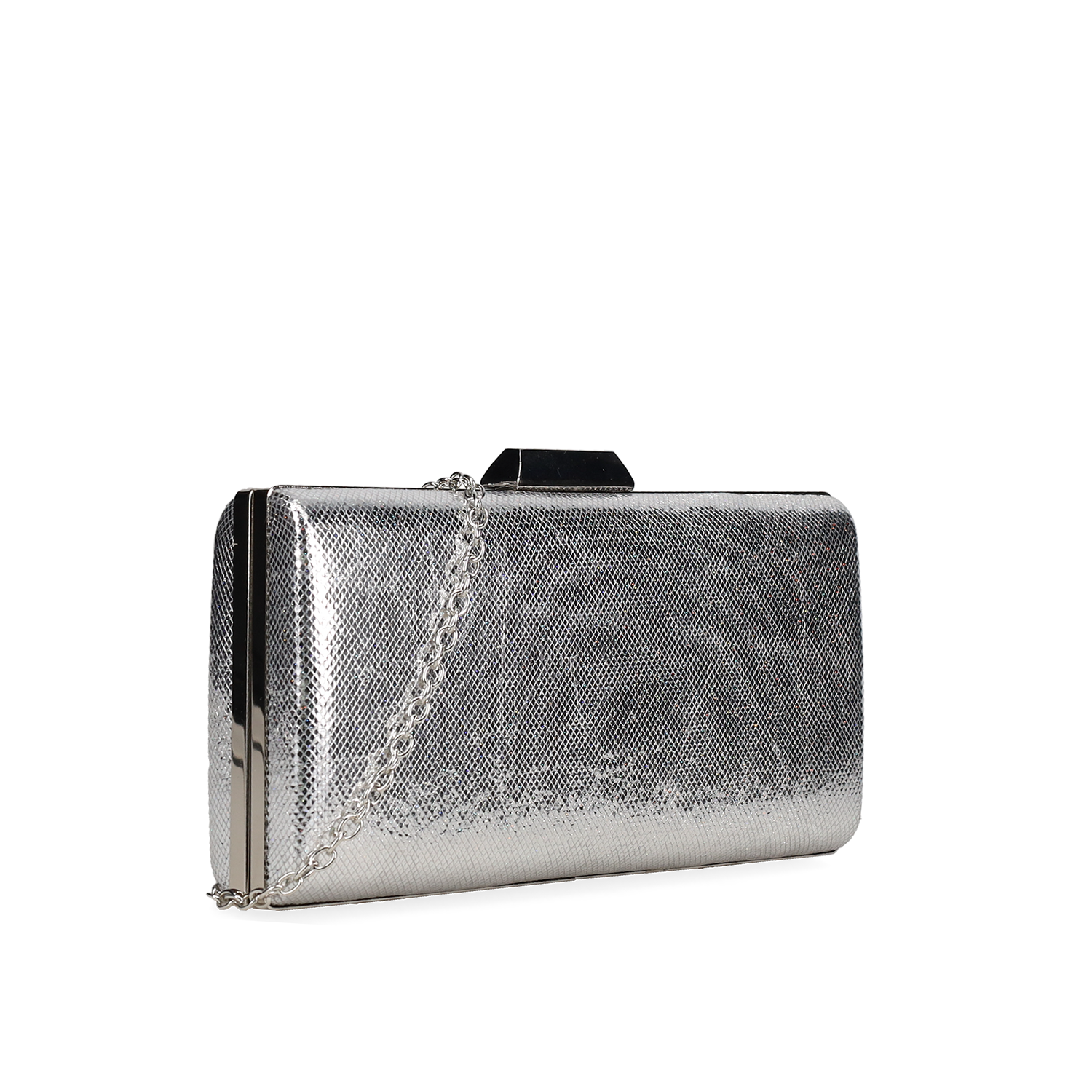 Ασημί clutch τσαντάκι