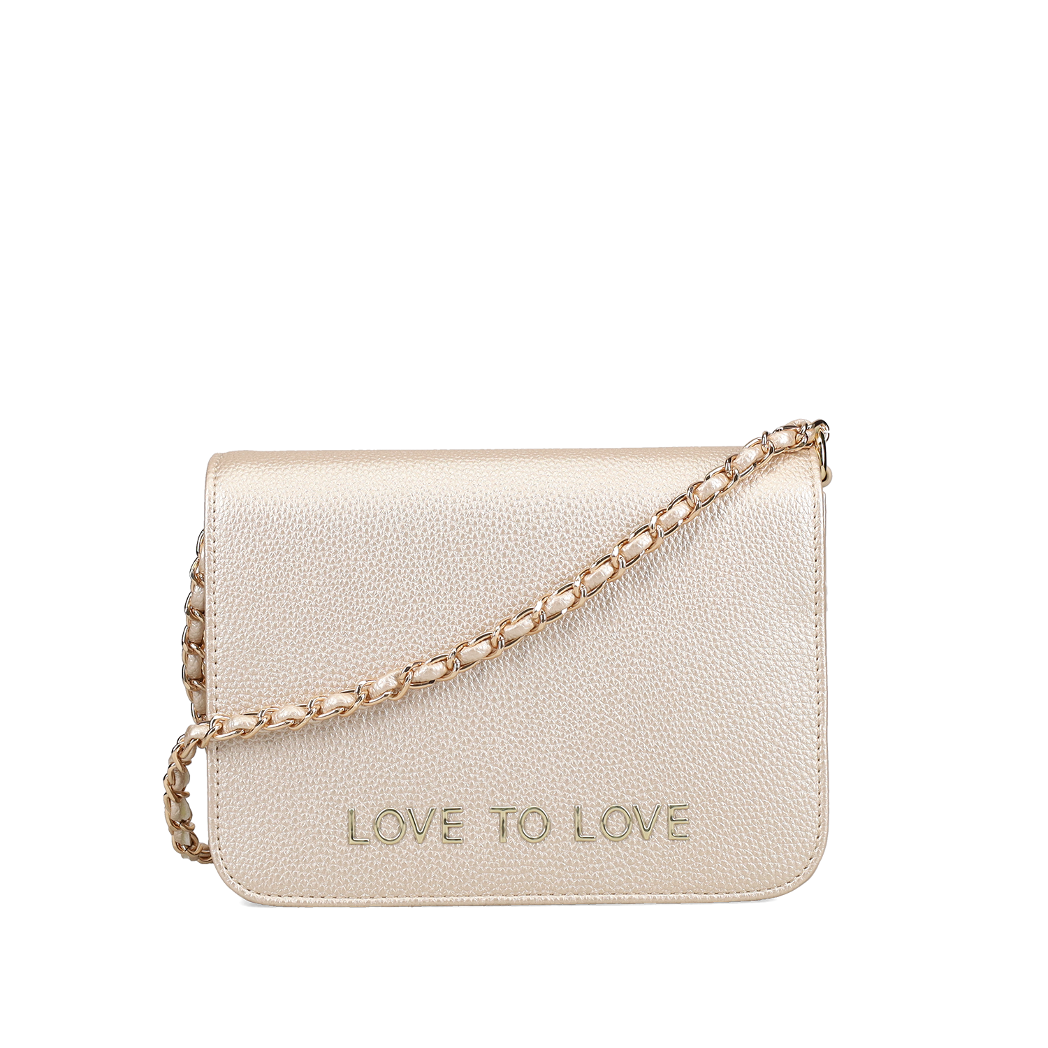 LOVE TO LOVE by GAI MATTIOLO Χρυσή τσάντα χιαστί
