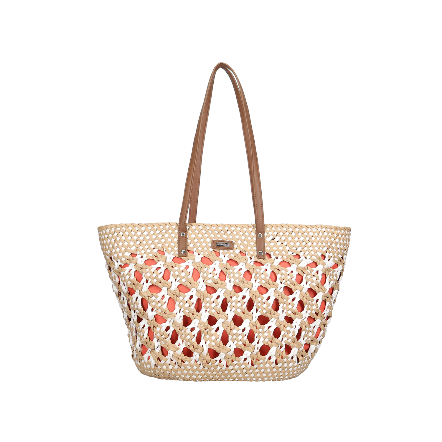 Les tropeziennes Μπεζ ψάθινη τσάντα ώμου