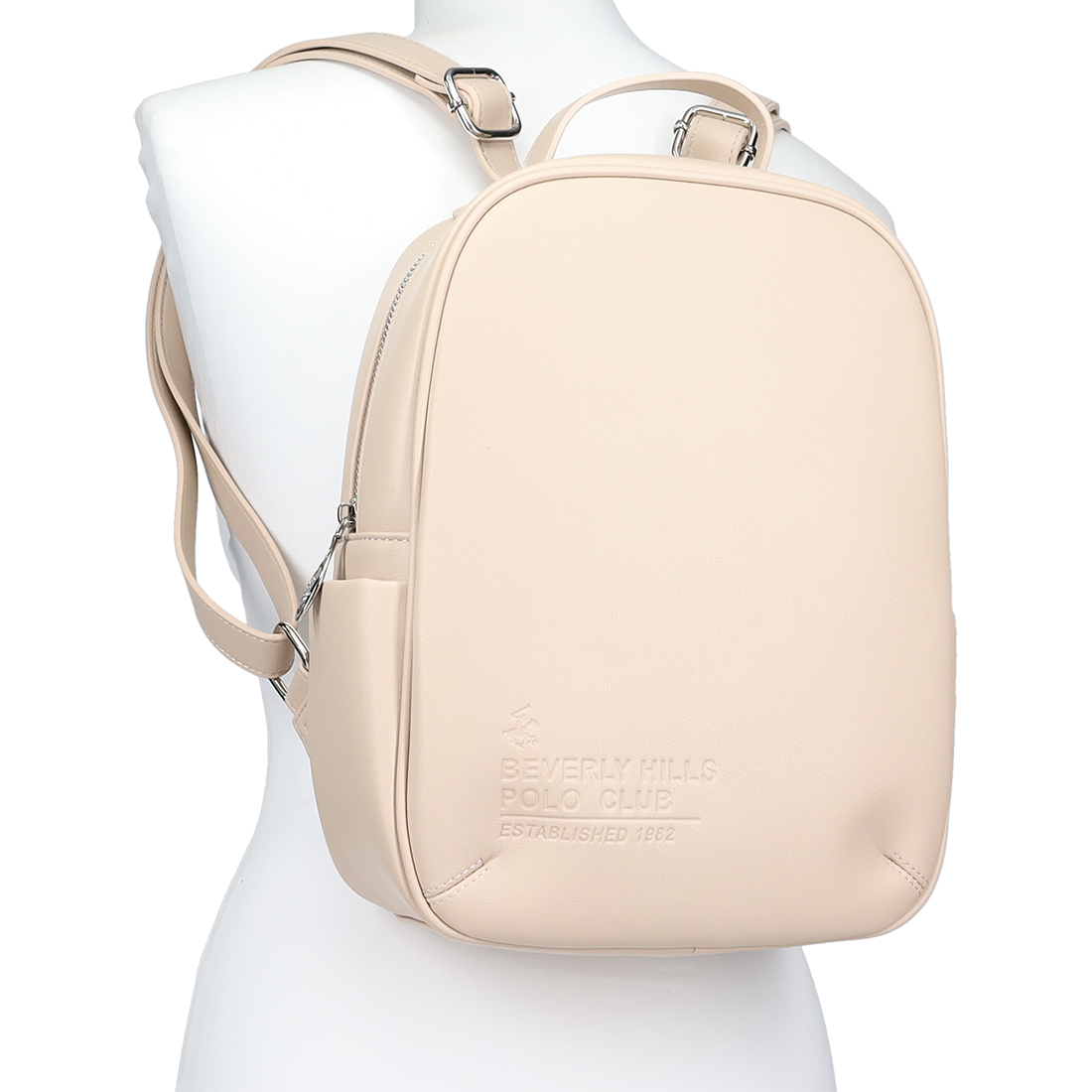 Μπεζ backpack φωτογραφία