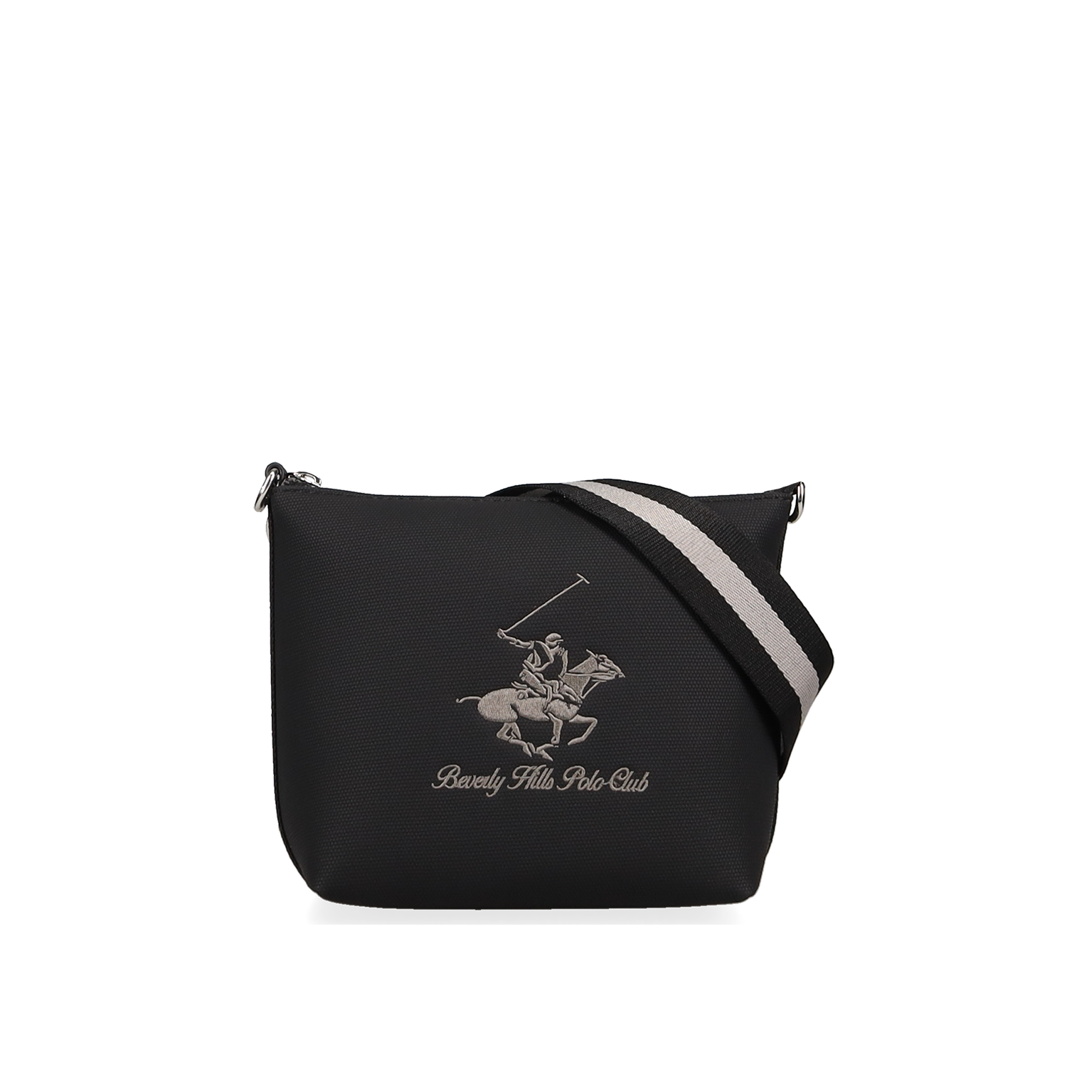 BEVERLY HILLS POLO CLUB Μαύρη τσάντα ώμου χιαστί