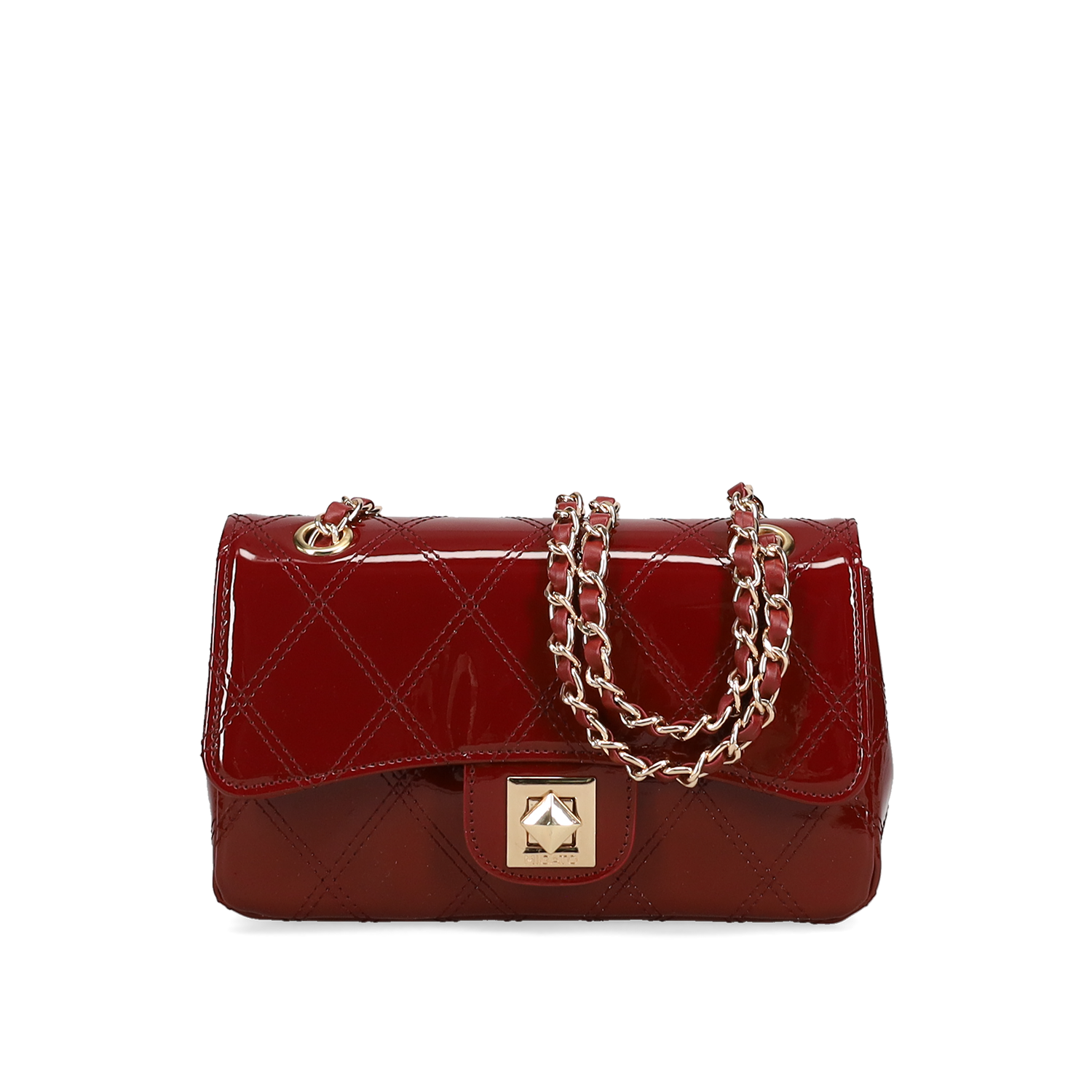 Μπορντώ τσάντα ώμου λουστρίνι