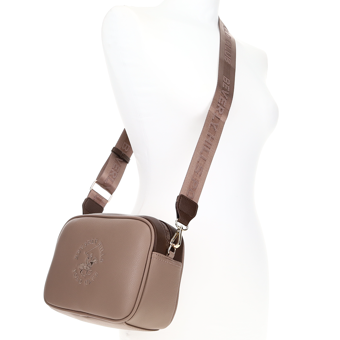 Taupe χιαστί τσάντα φωτογραφία